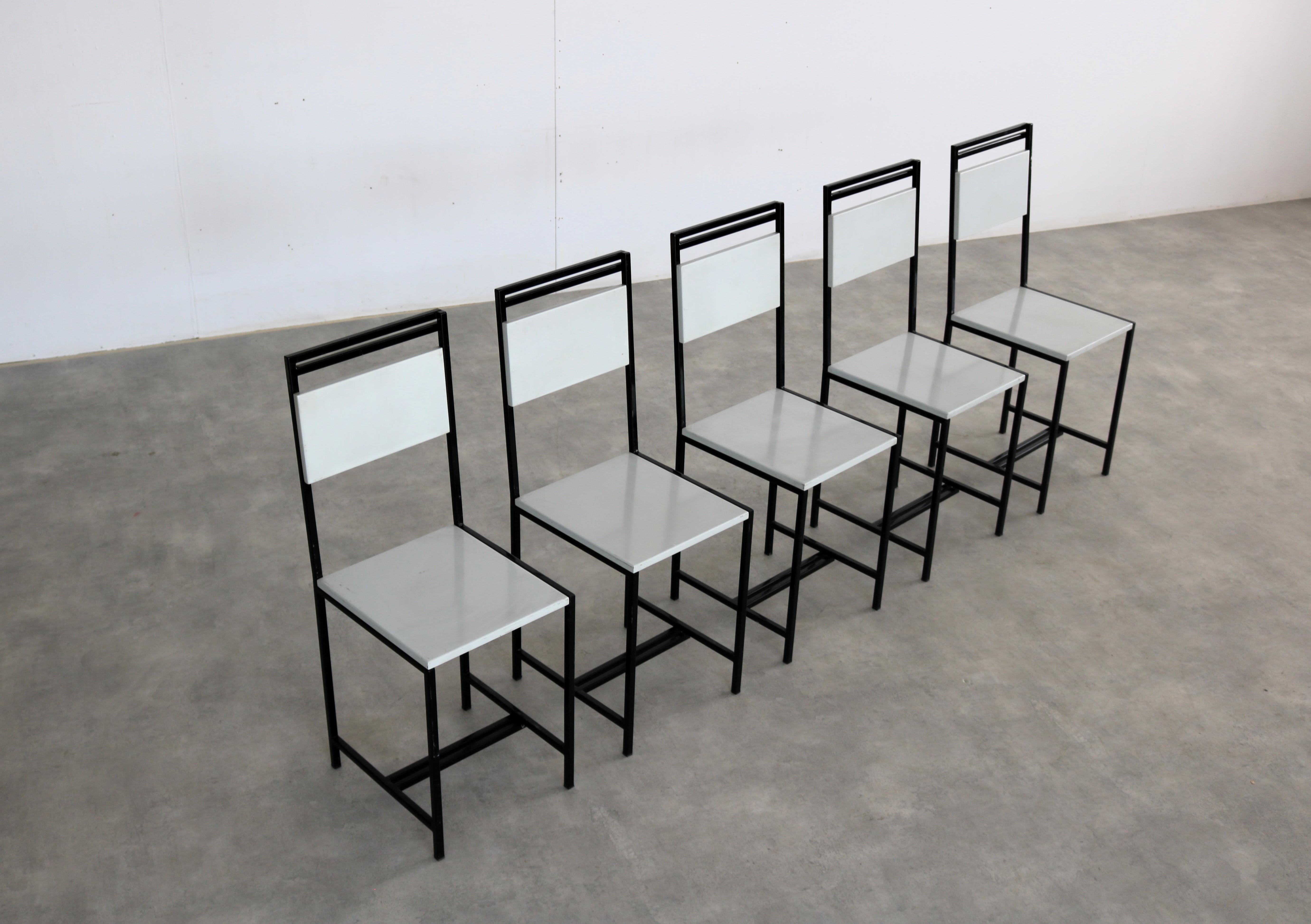 vintage dining chairs  chairs  1960s  set of 5 For Sale 9