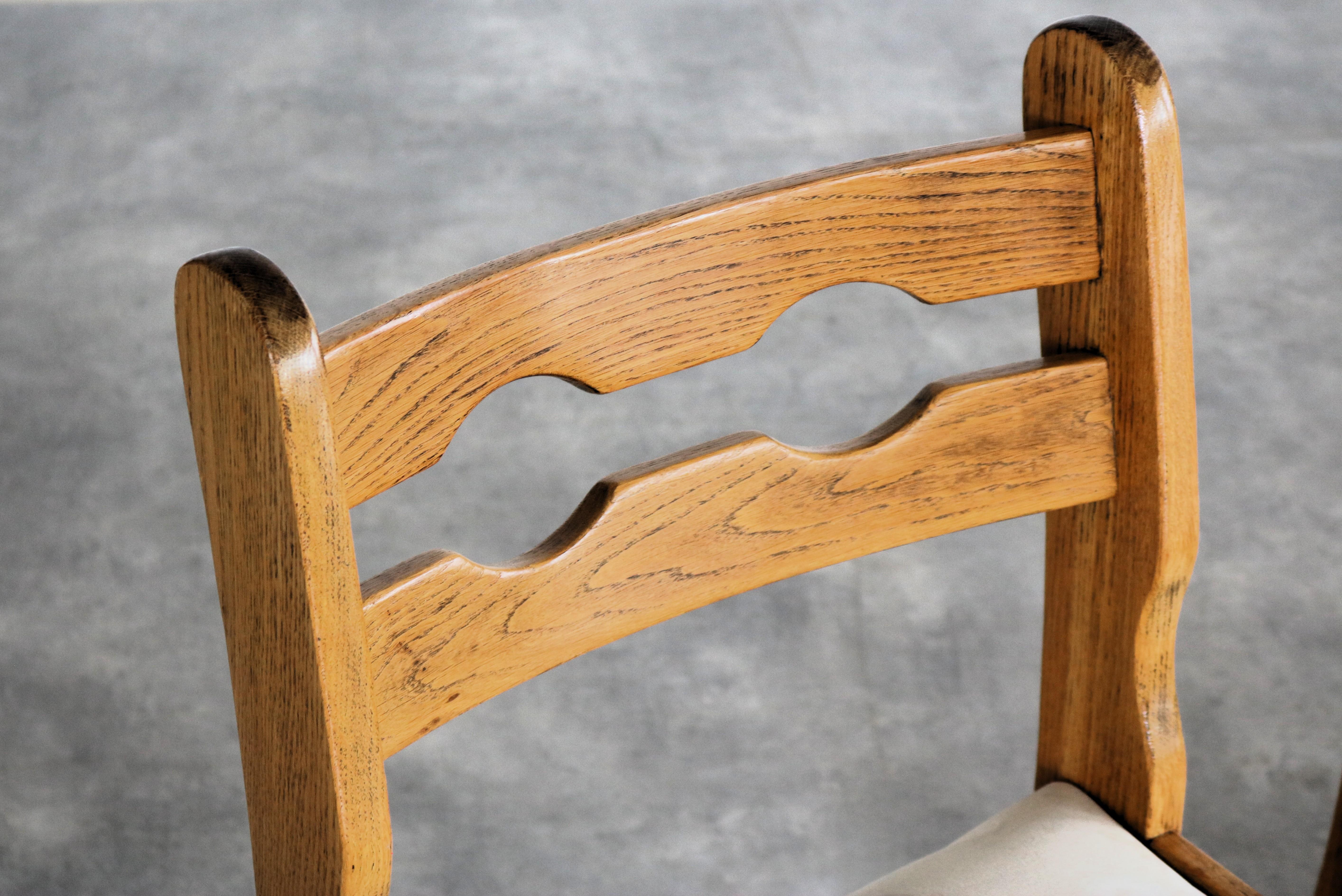 Fabric vintage dining chairs  chairs  brutalist  1960s For Sale