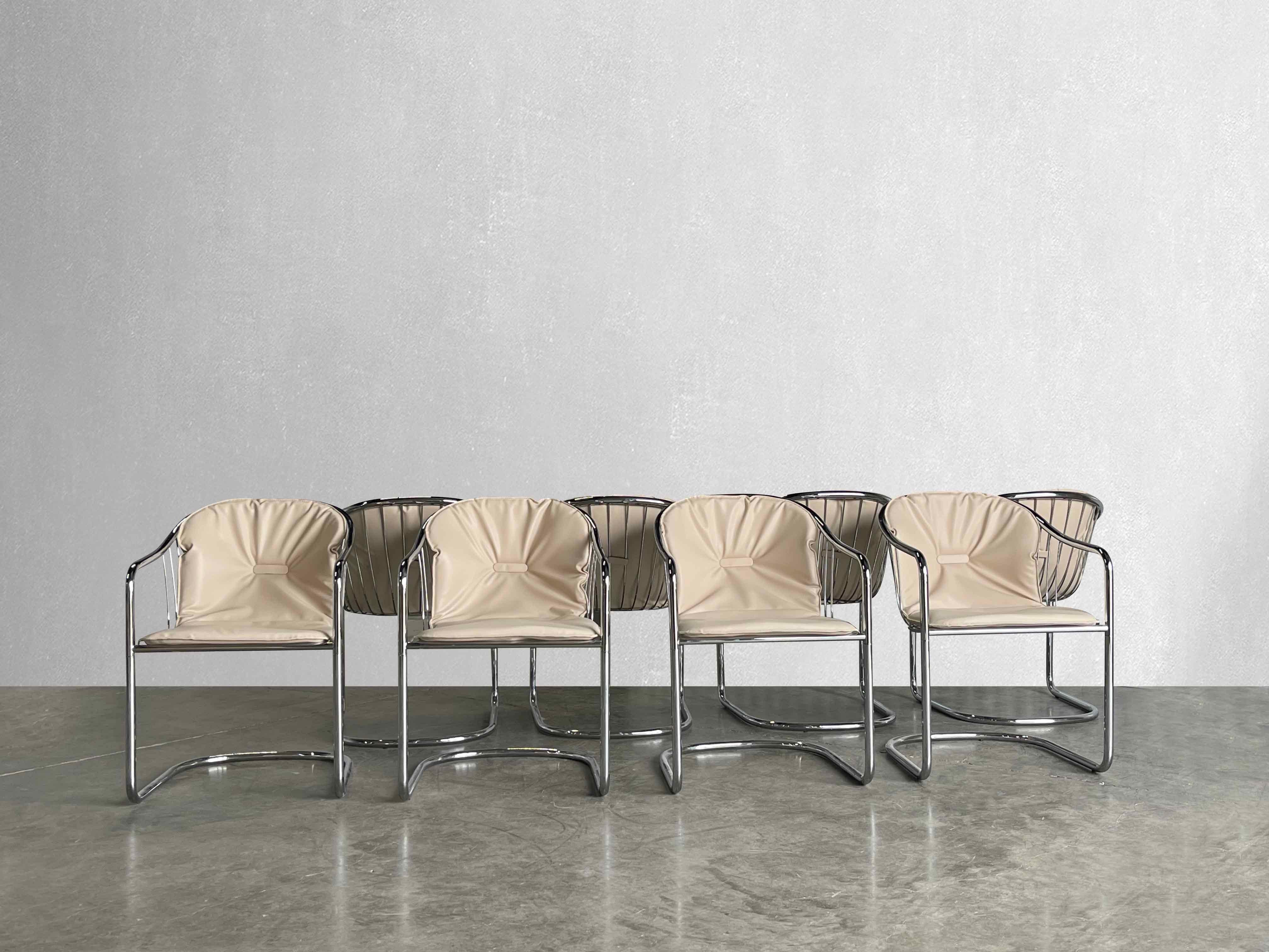 Mid-20th Century Vintage Dining Chairs designed by Gastone Rinaldi for RIMA, Italy (Set of 8)