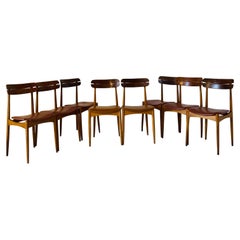 Vintage Dining Chairs in Scandinavian Style, Set of Eight, Italy, 1960s