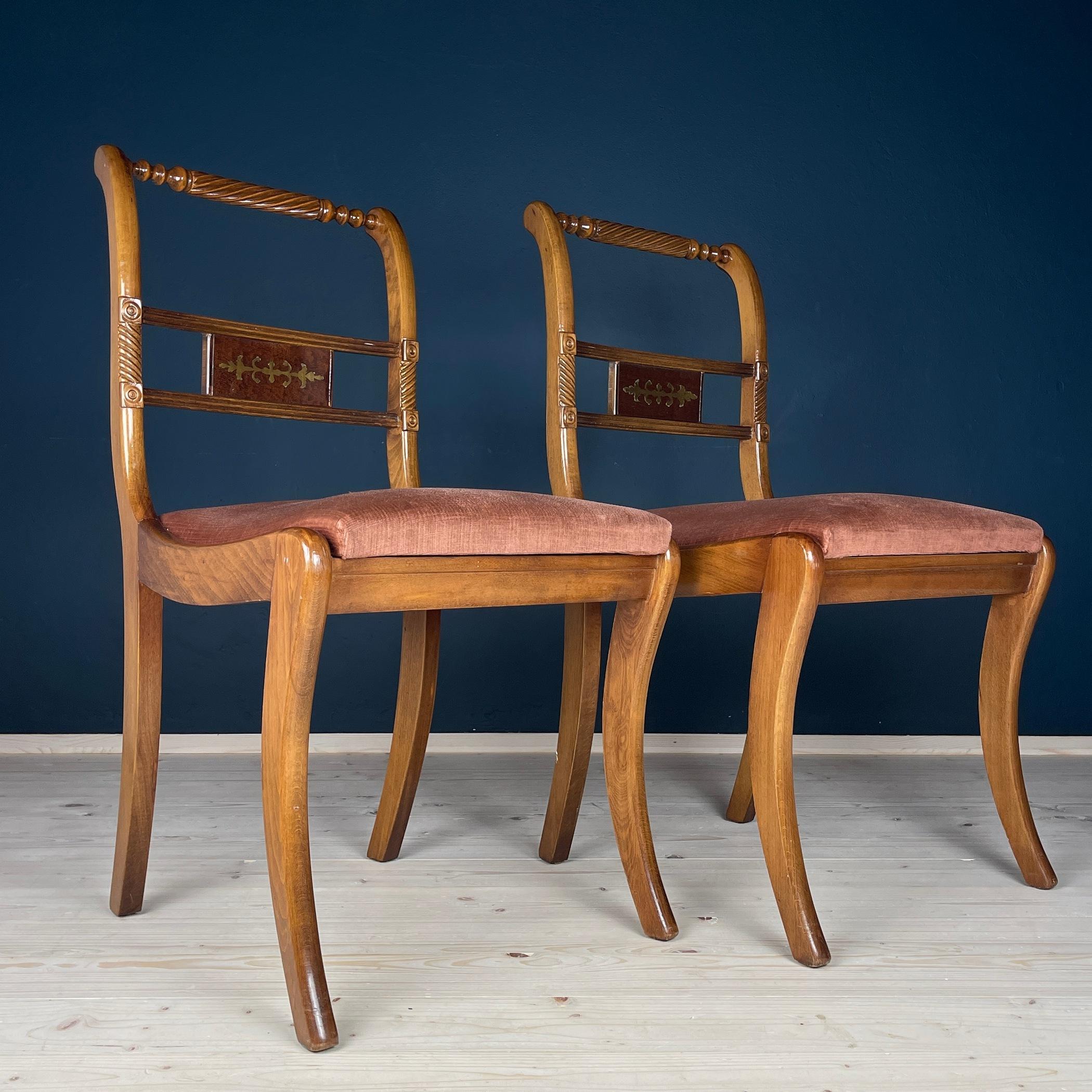Vintage dining chairs, Italy 1960s Set of 2 For Sale 4