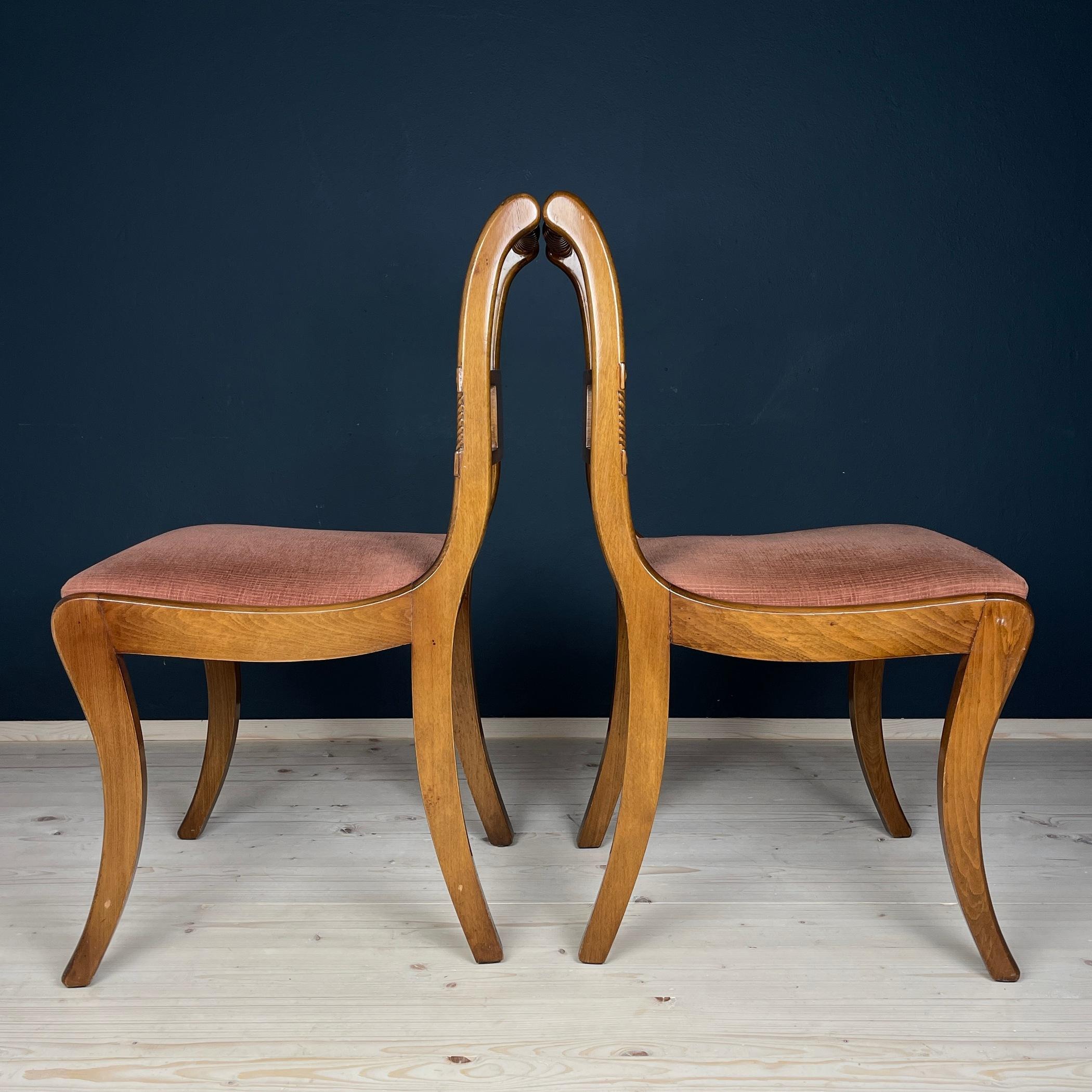 Italian Vintage dining chairs, Italy 1960s Set of 2 For Sale