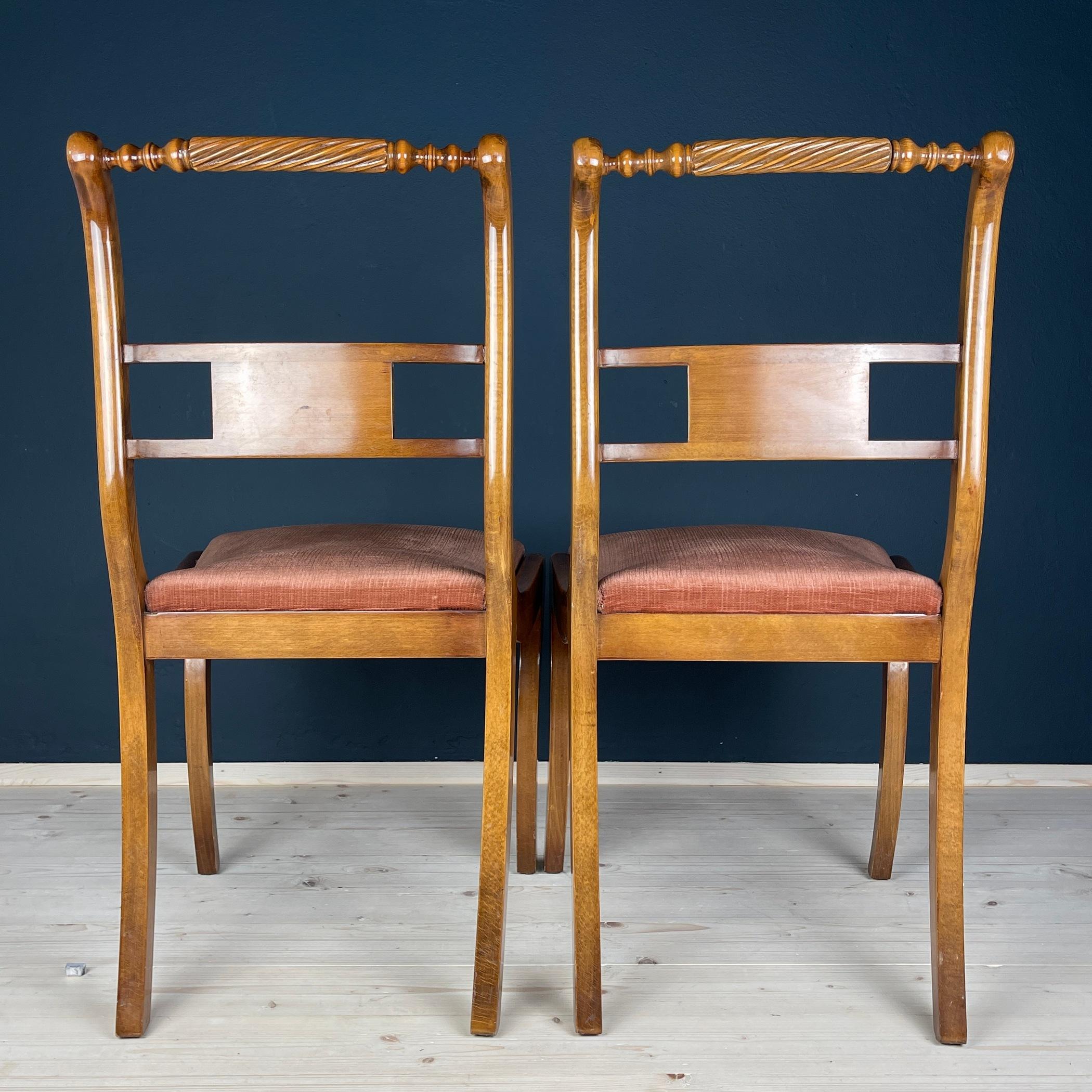 20th Century Vintage dining chairs, Italy 1960s Set of 2 For Sale