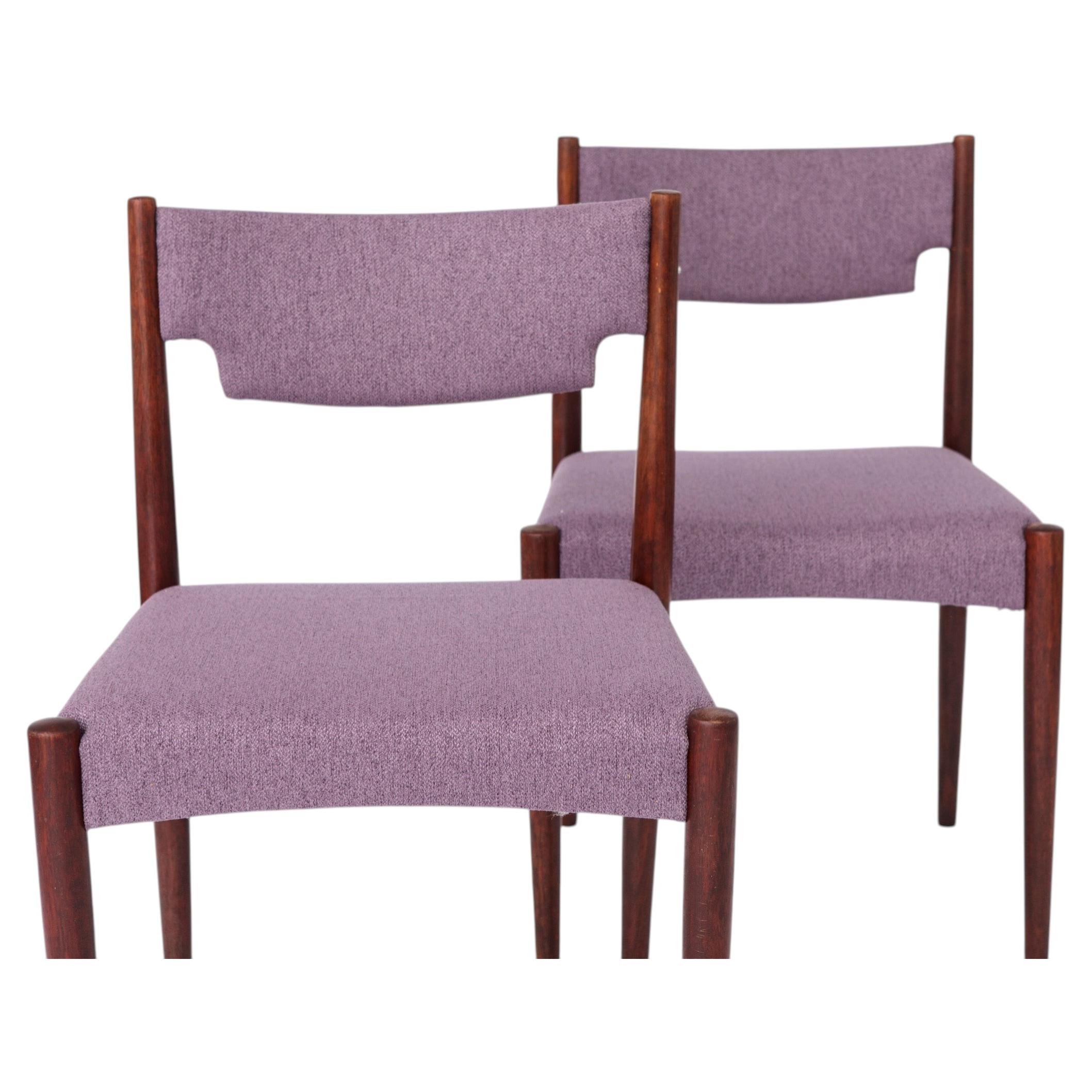 Vintage Dining Chairs Set of 2, Germany 1960s, Dark Stained Beech Wood Chairs
