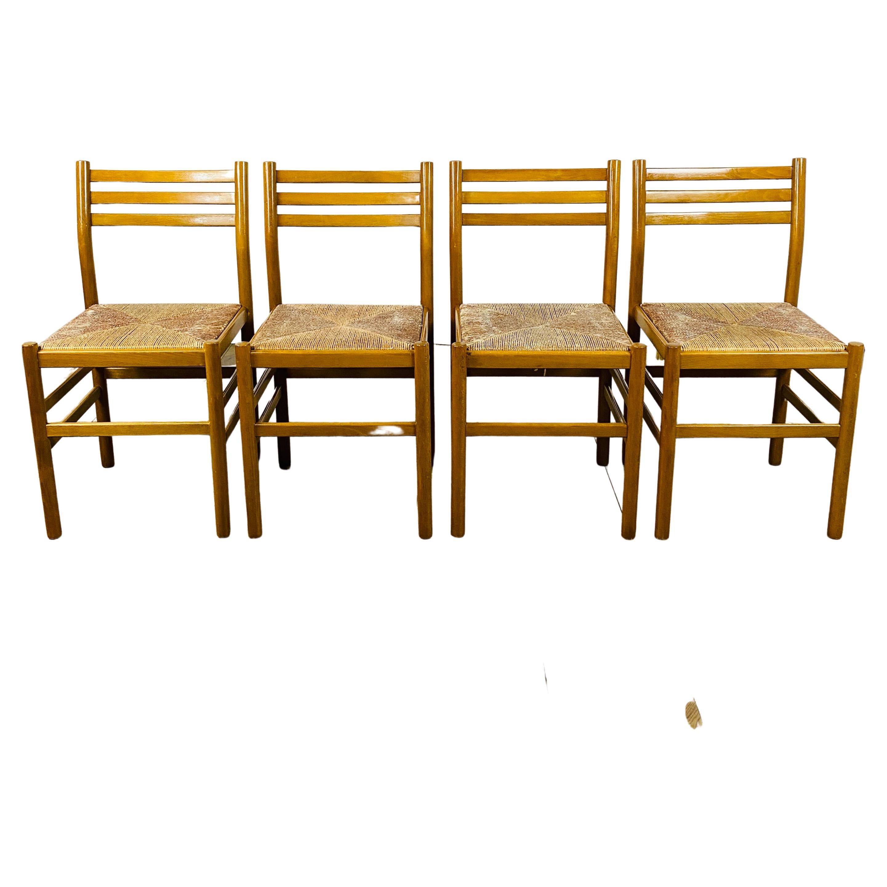 Vintage Dining Chairs, Set of 4, 1970s