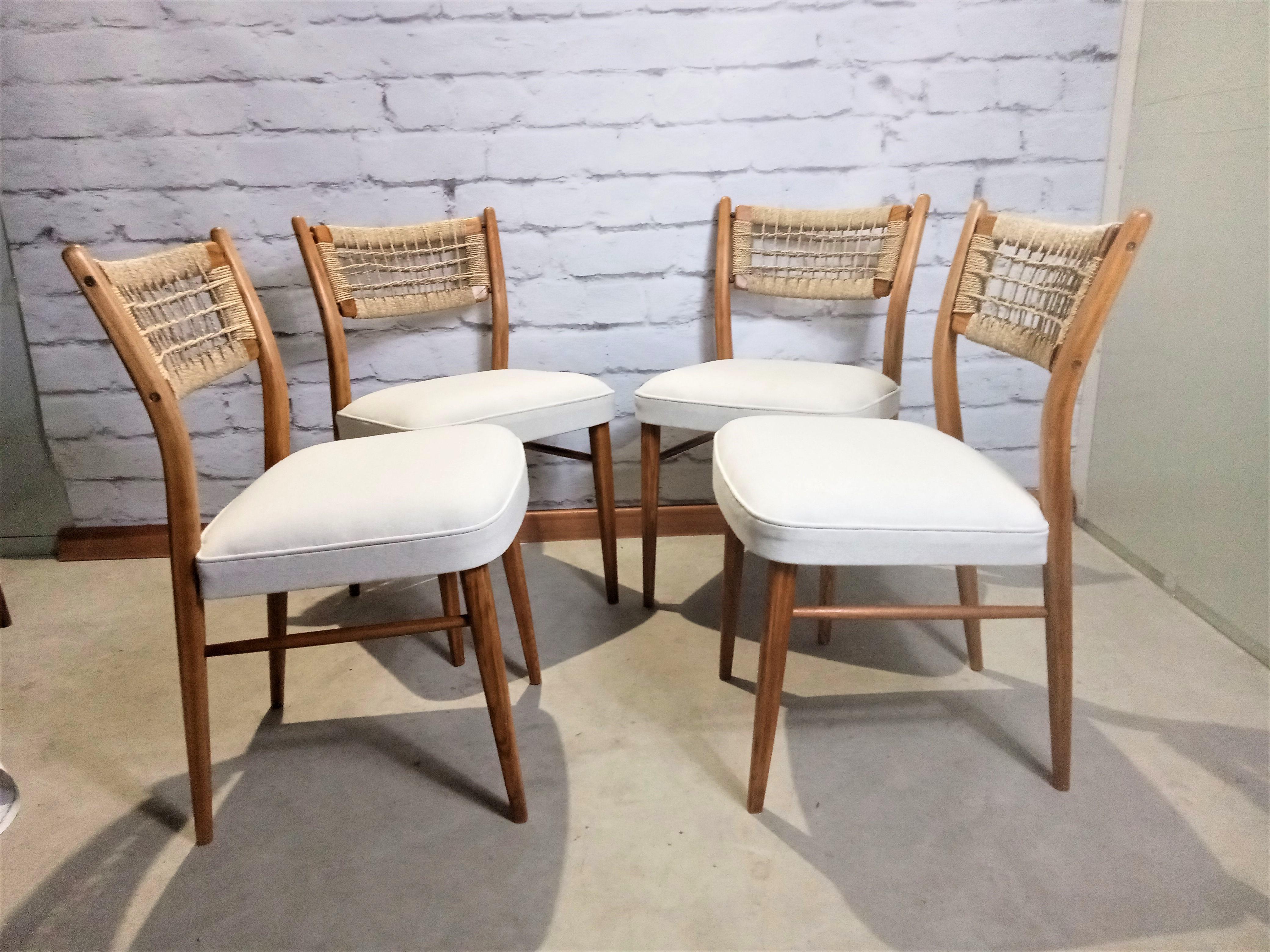 Mid-Century Modern Vintage Dining Chairs, Set of 4