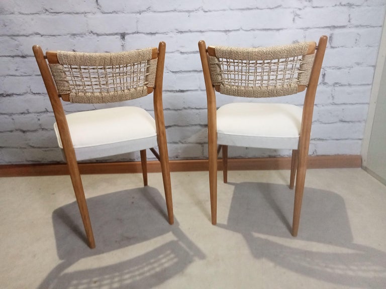 Wool Vintage Dining Chairs, Set of 4 For Sale