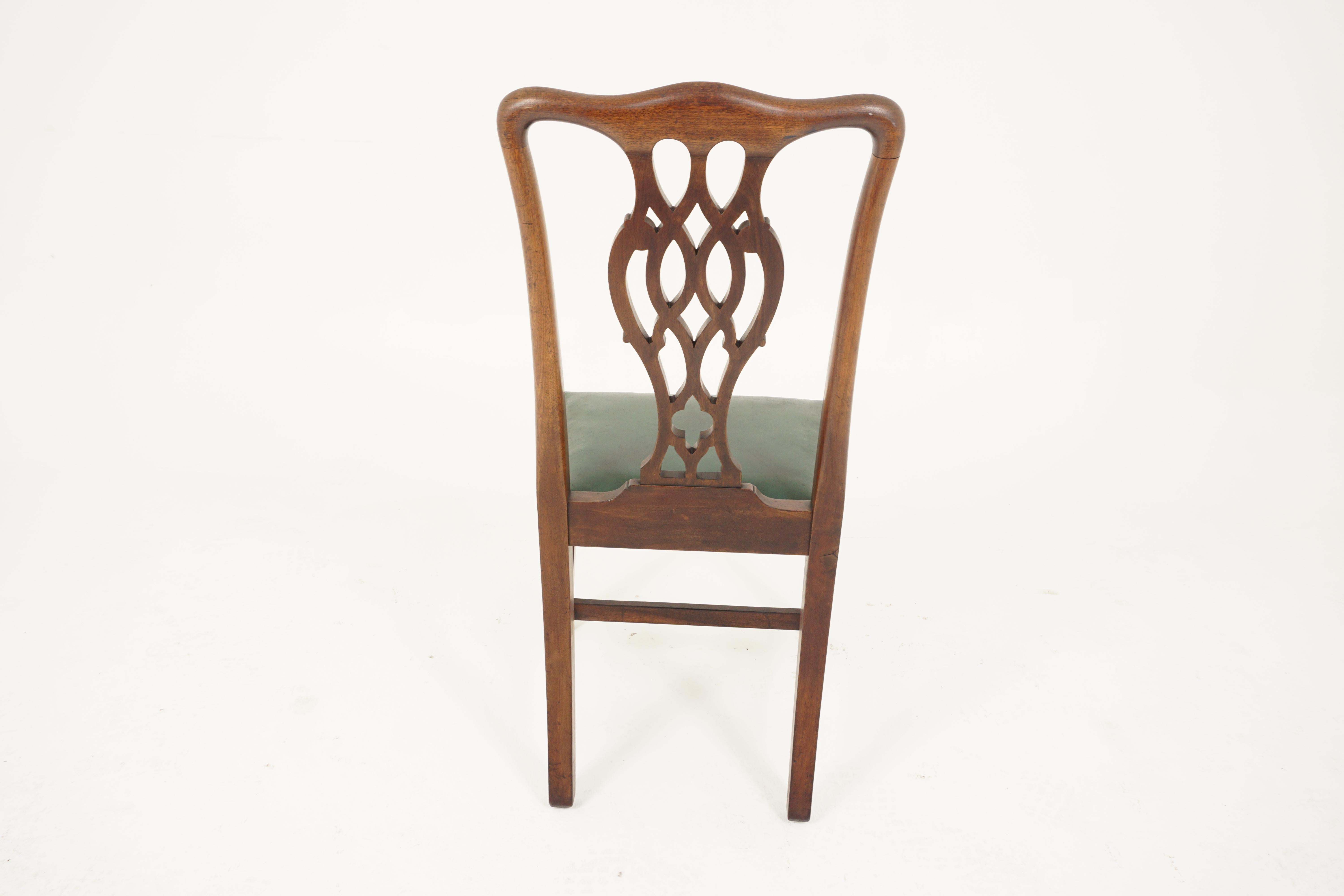Vintage Dining Chairs, Set of 6, Walnut, Chippendale Style, Scotland 1920, H142 3