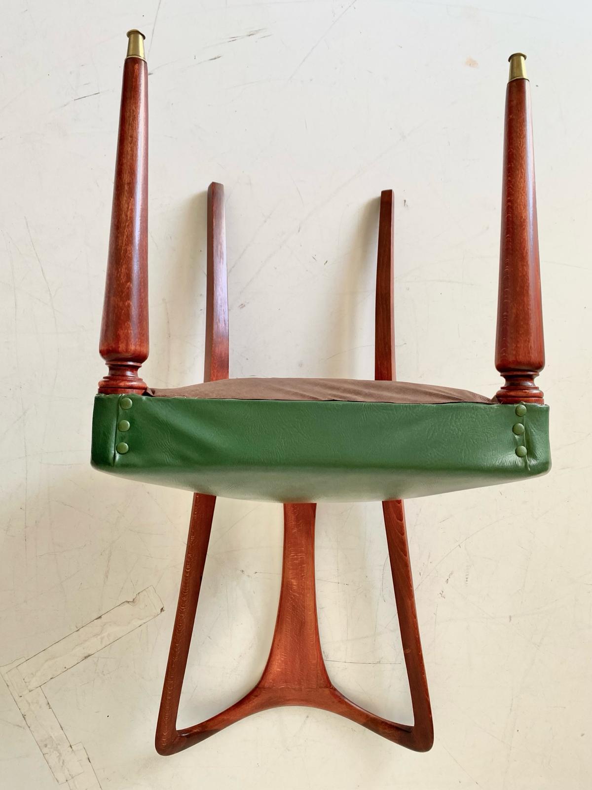 Ensemble de huit chaises de salle à manger vintage, Guglielmo Ulrich, Italie, années 1940 en vente 10