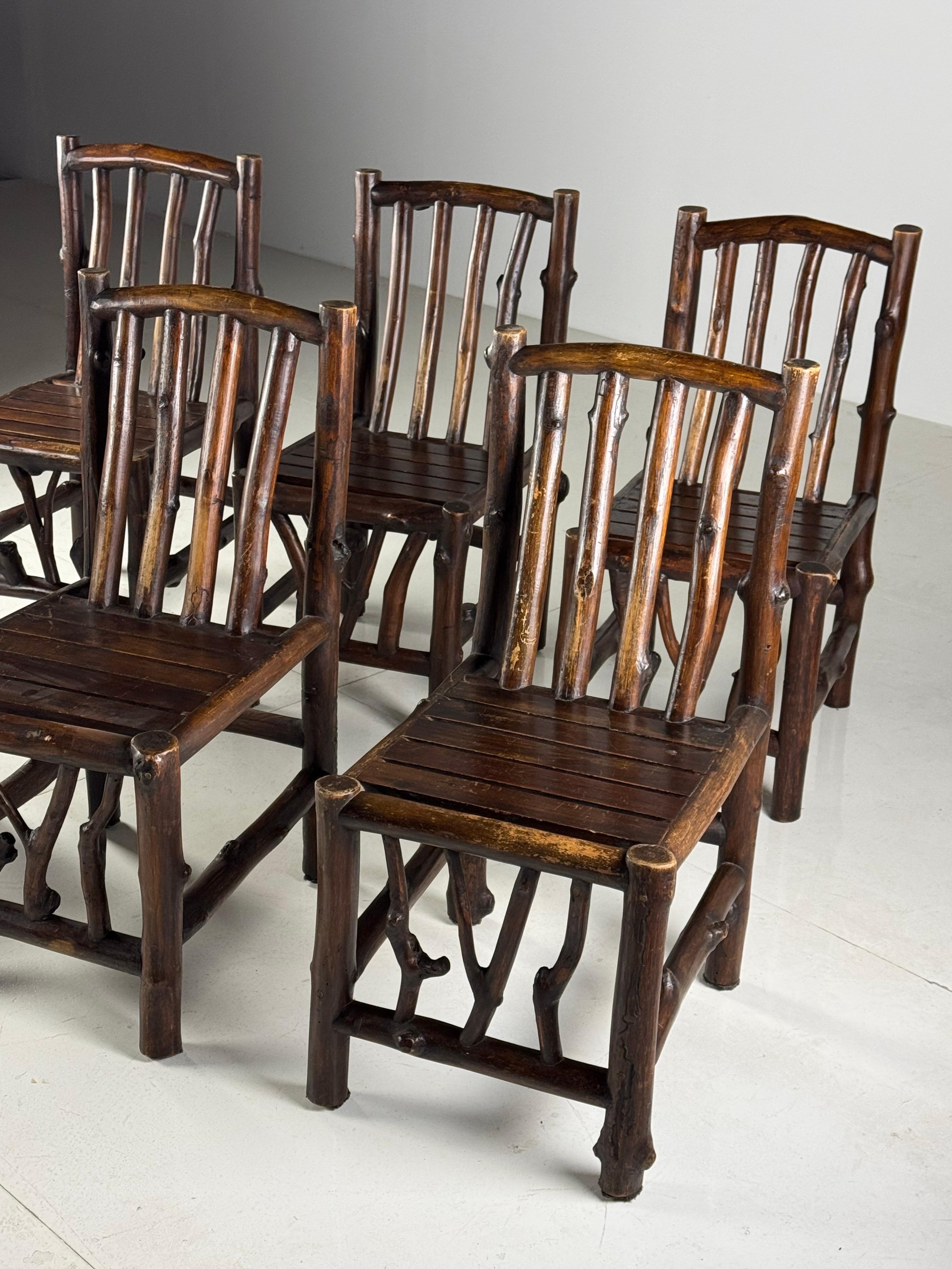 Chaises de salle à manger vintage tronc en vente 1