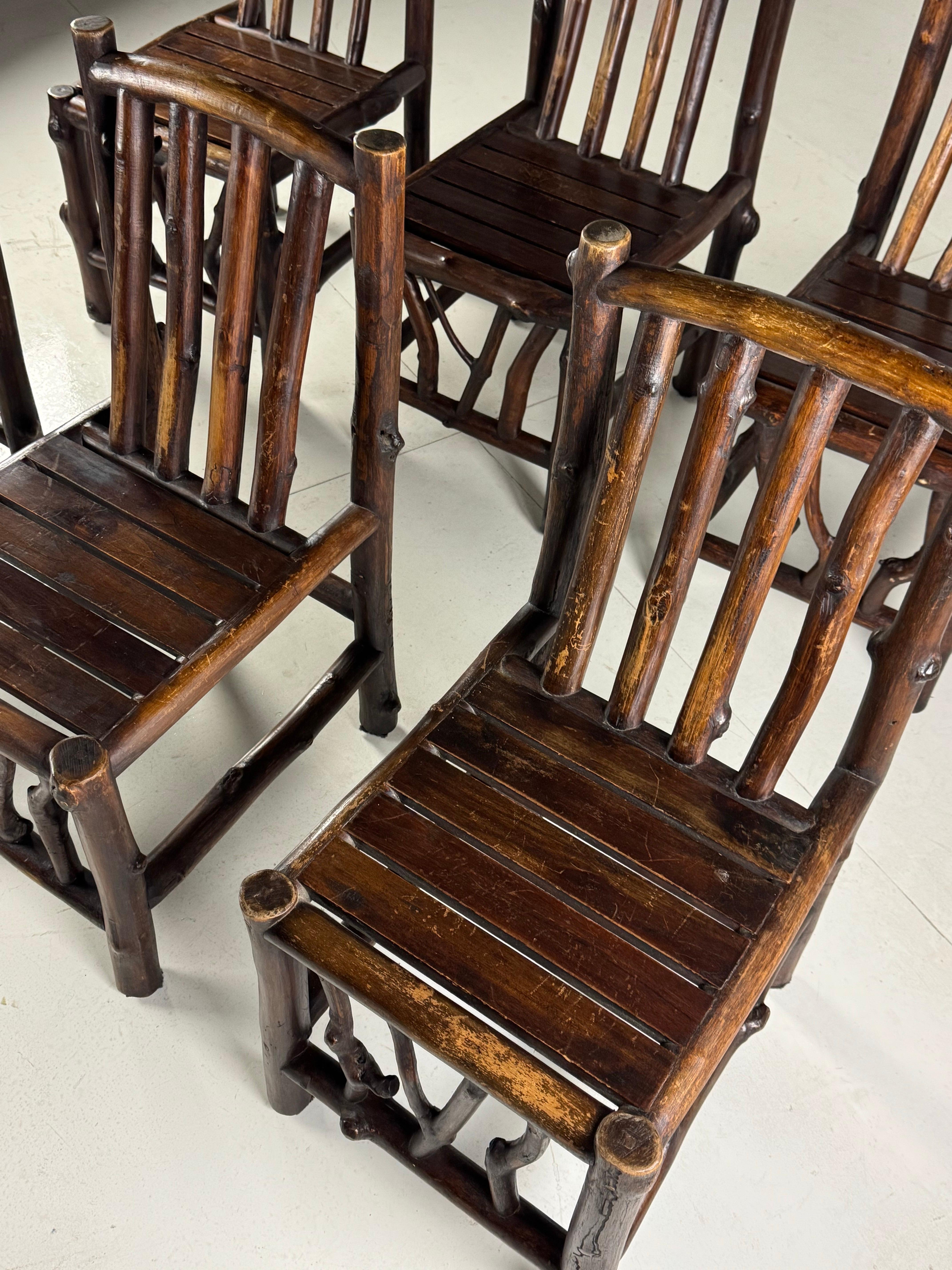 Chaises de salle à manger vintage tronc en vente 2
