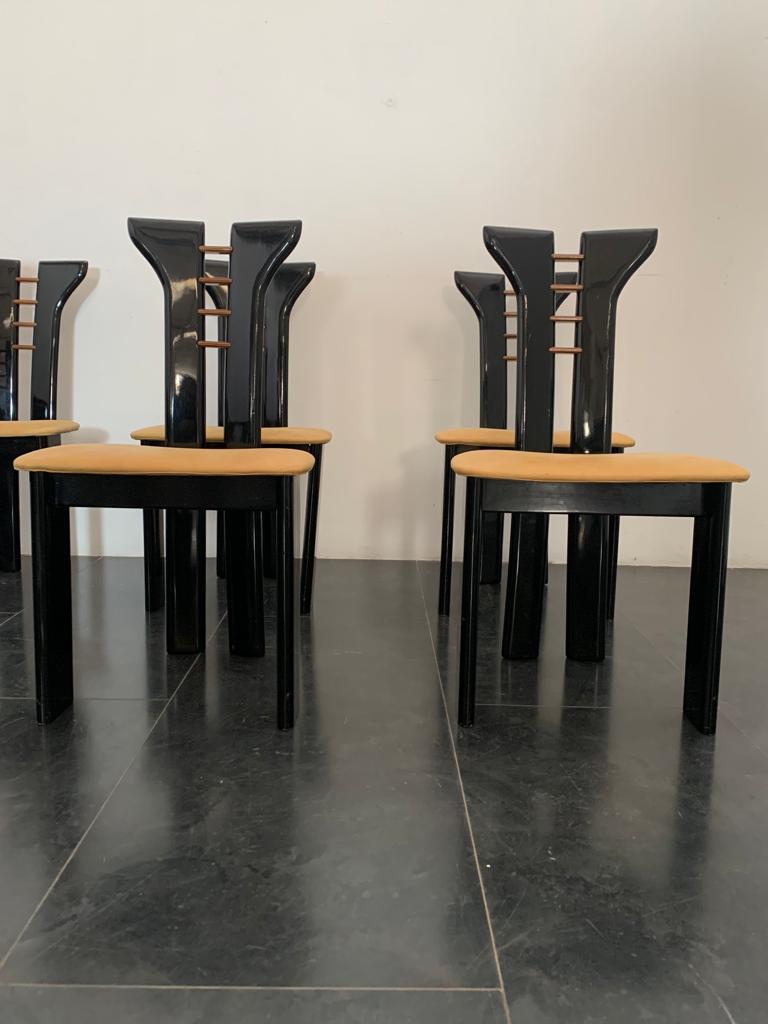Vintage Dining Chairs with Leather Seats by Pierre Cardin for Roche Bobois, 1970 For Sale 8