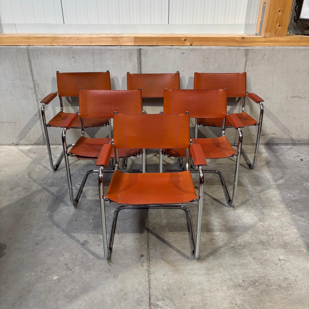 Vintage dining room chairs  cantilever chairs 6 pieces  Designer Mart Stam, 70 6