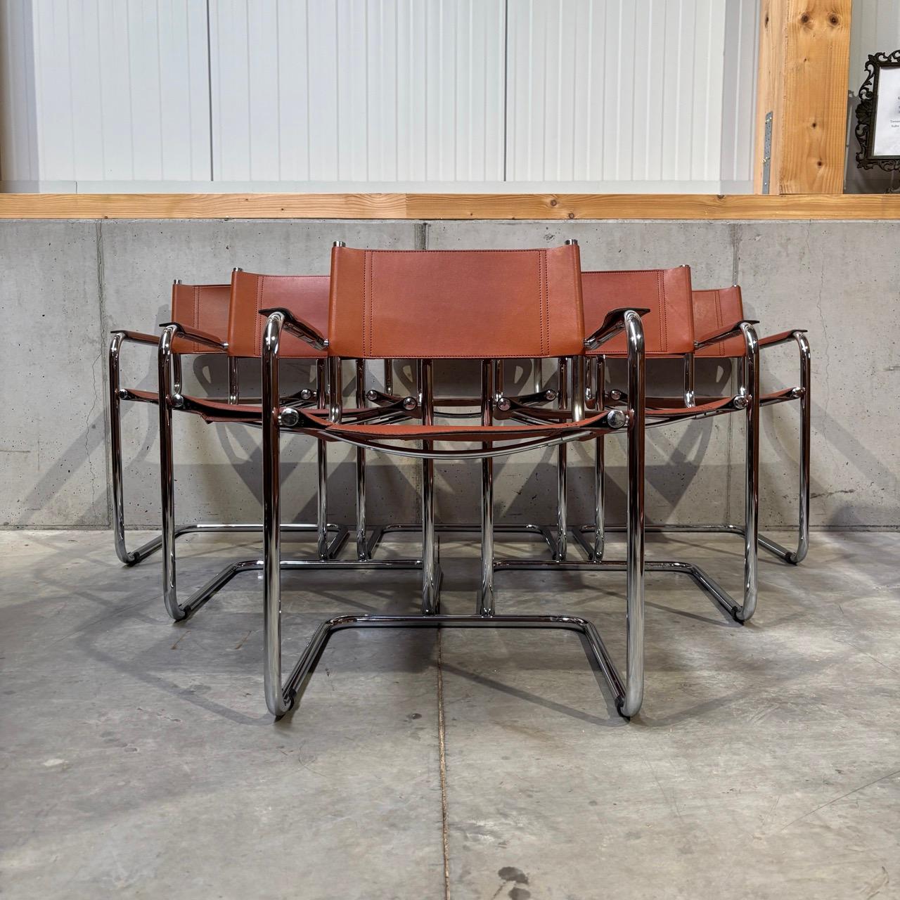 Vintage dining room chairs  cantilever chairs 6 pieces  Designer Mart Stam, 70 7