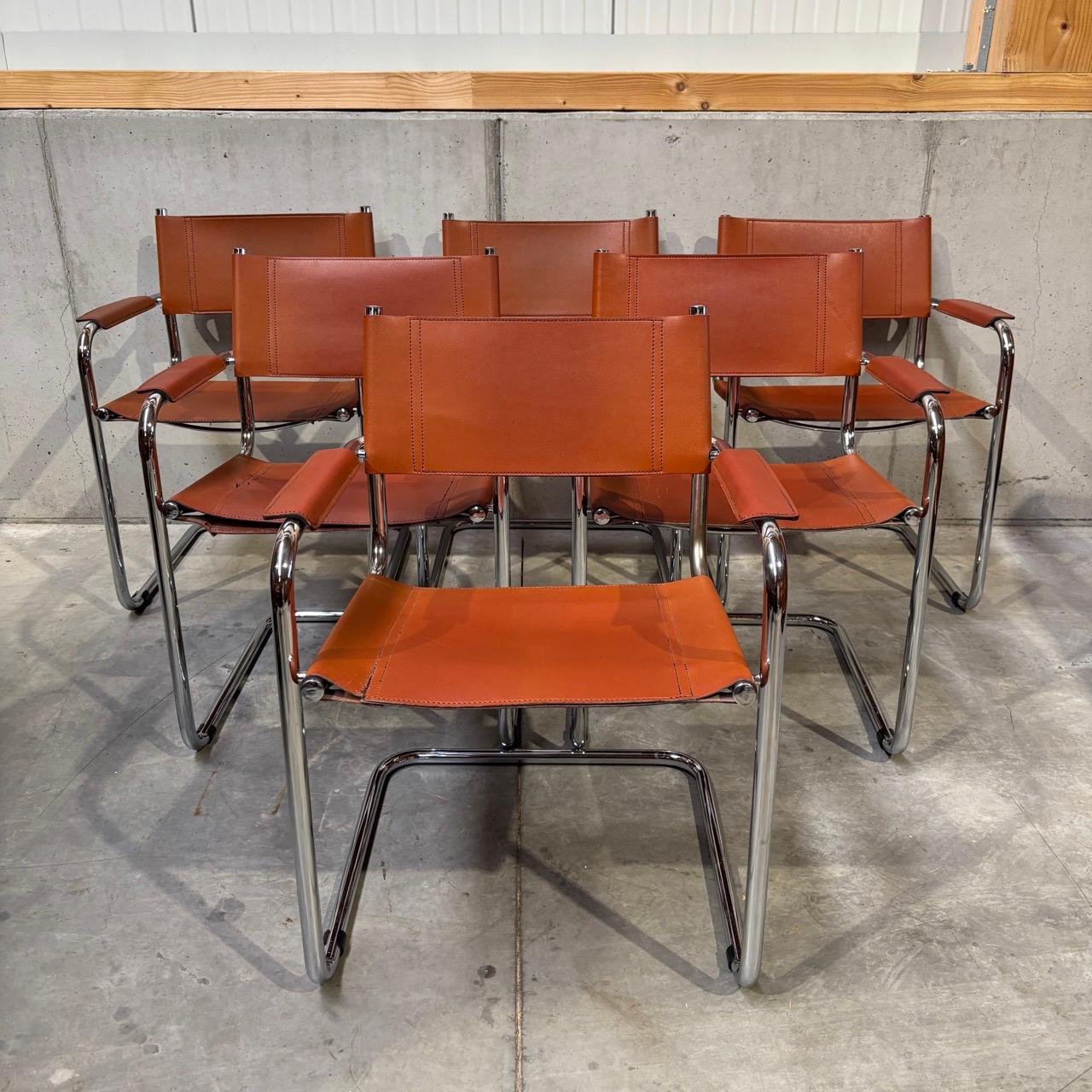 Vintage dining room chairs  cantilever chairs 6 pieces  Designer Mart Stam, 70 8