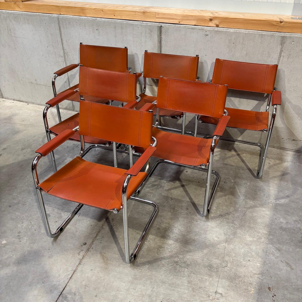 Vintage dining room chairs  cantilever chairs 6 pieces  Designer Mart Stam, 70 9