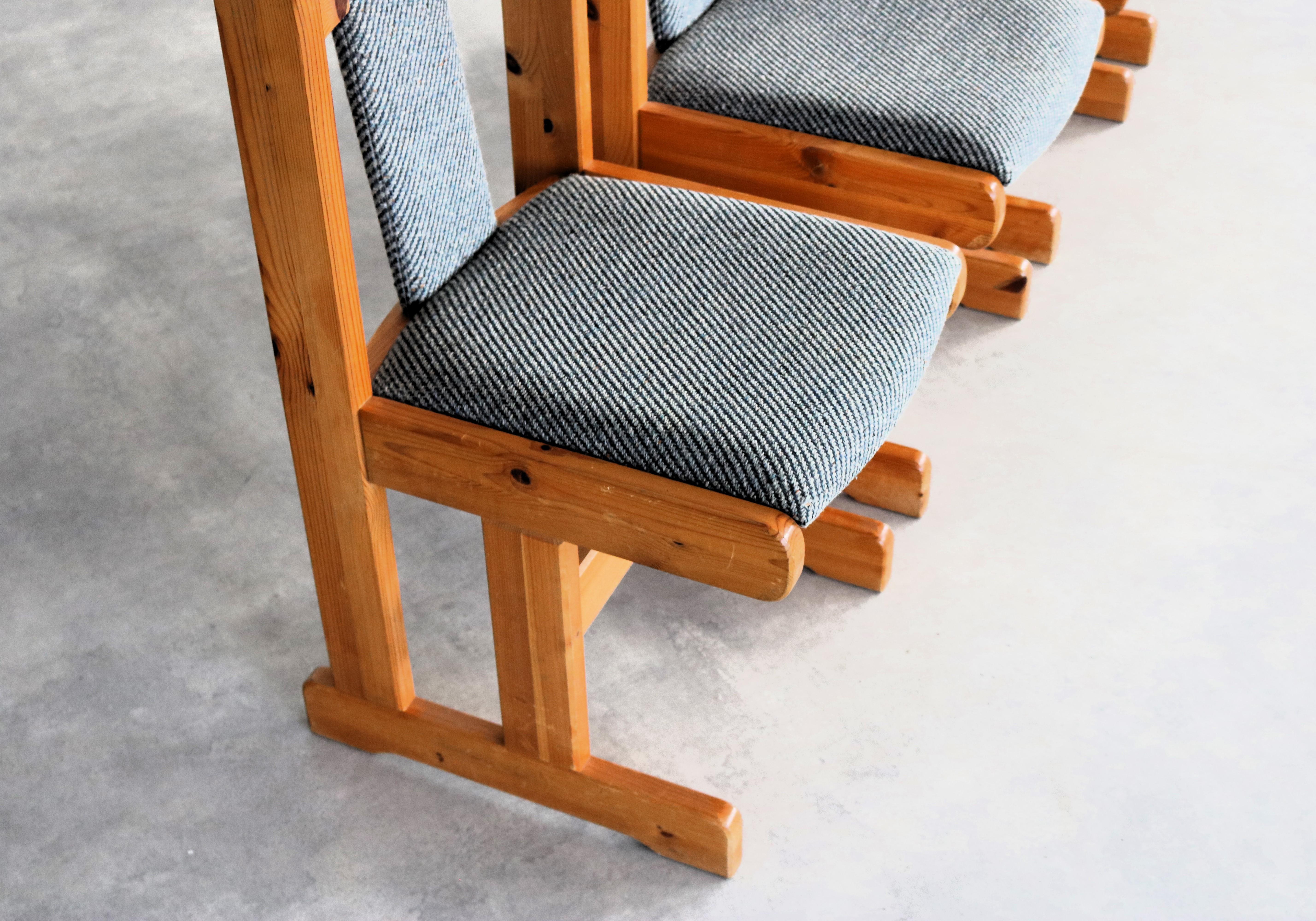 Fabric vintage dining room chairs  chairs  60s  Sweden For Sale