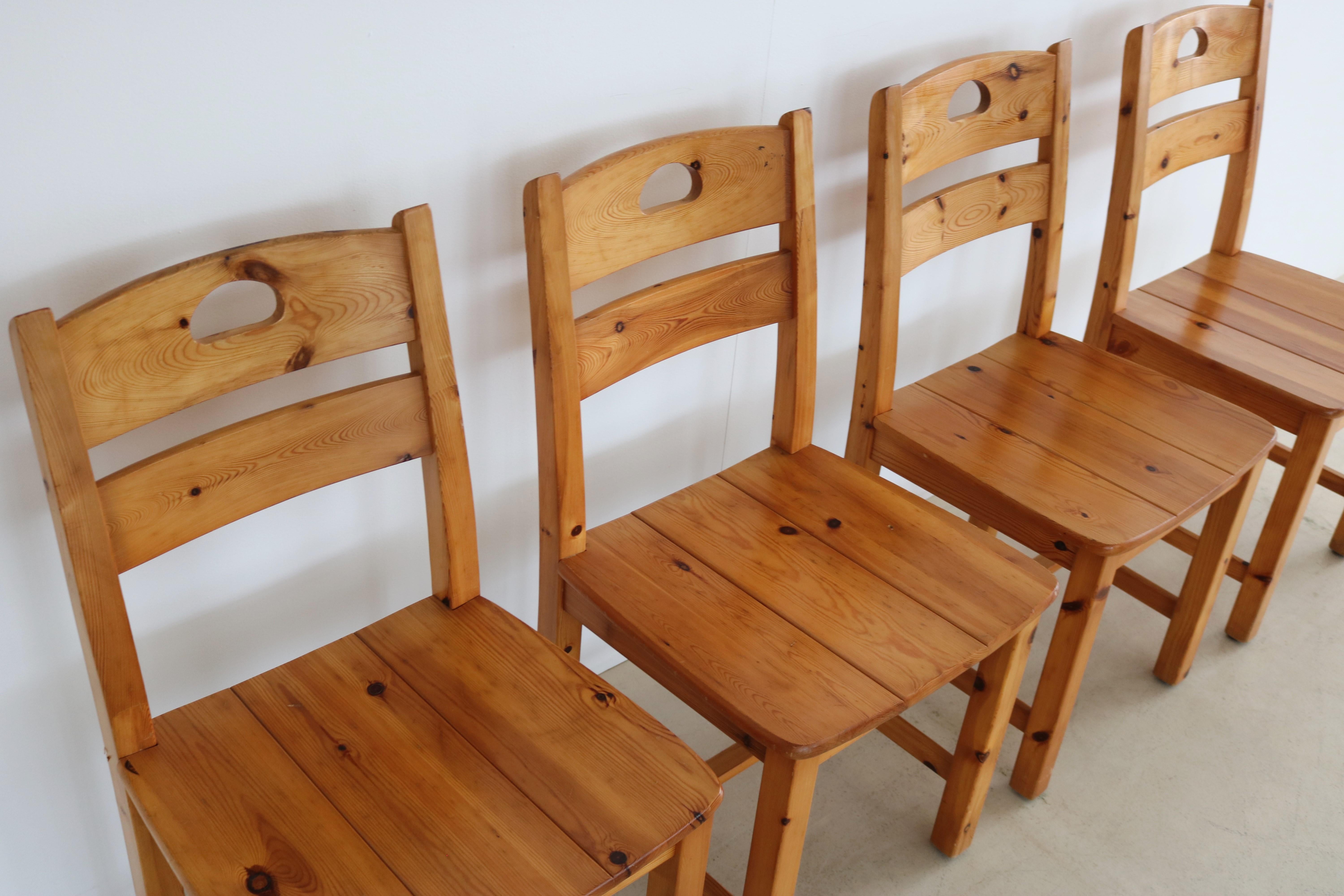 Late 20th Century vintage dining room chairs  chairs  pine For Sale