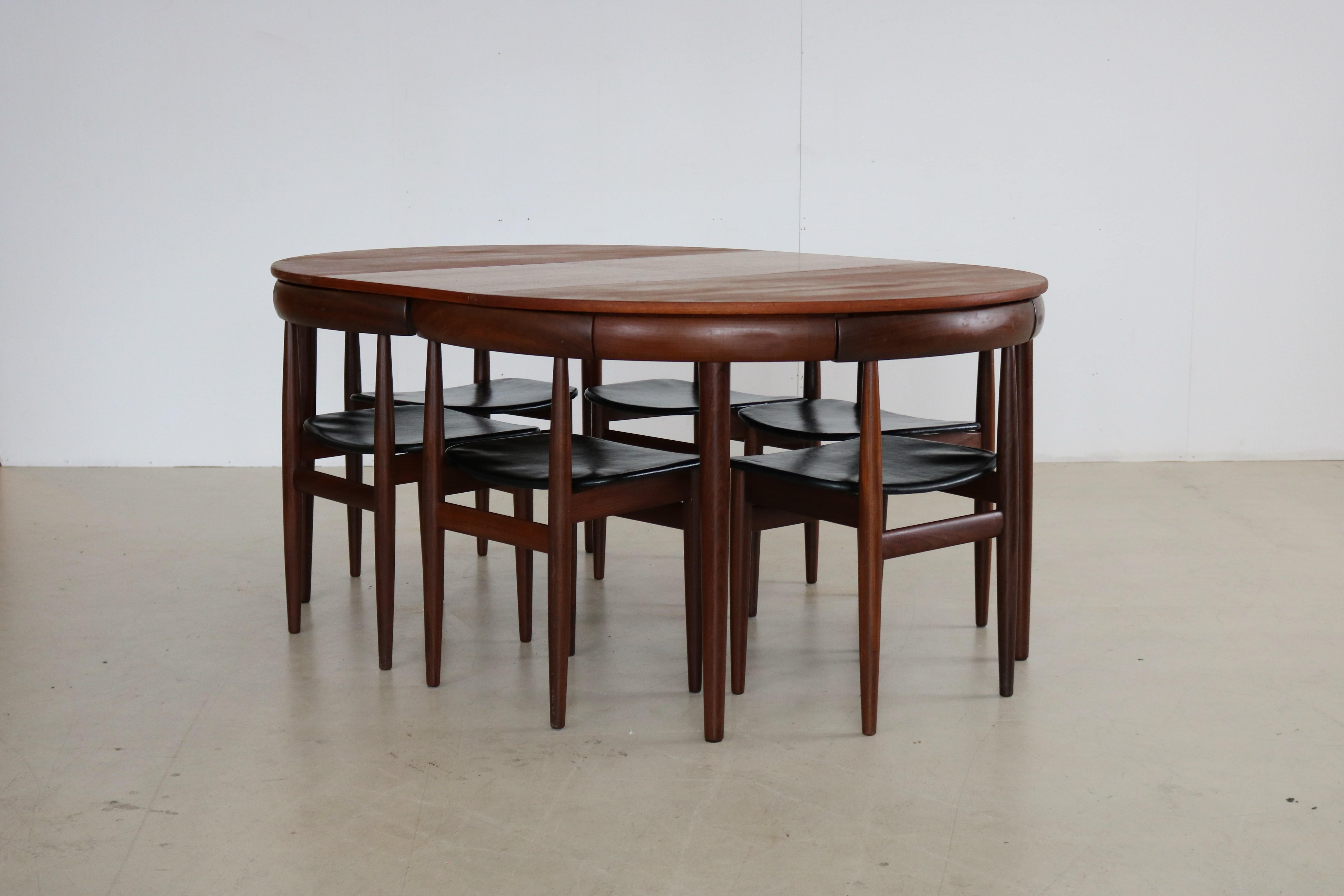 Vintage-Esszimmer-Set  Tabelle  Stühle  Fremde Rojle  Dänisches Design im Angebot 5