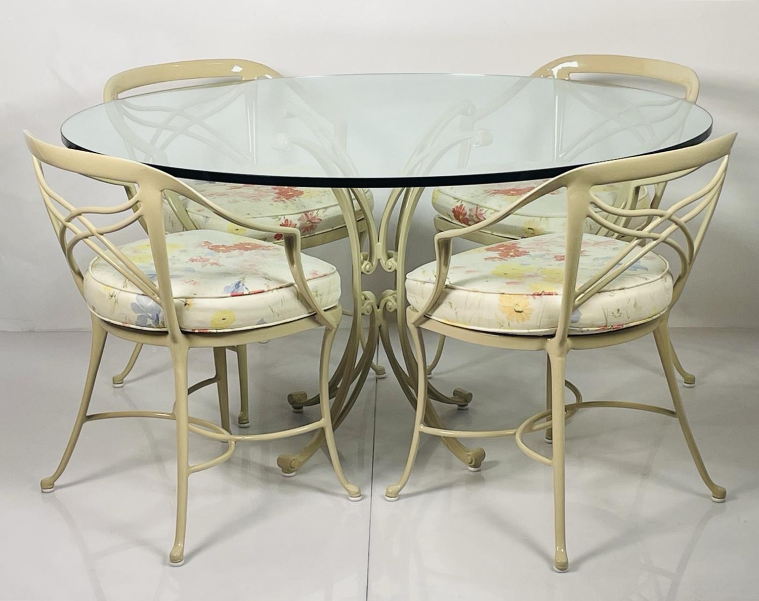 Introducing the timeless elegance of the Vintage Dining Set by Brown-Jordan, USA, crafted in the iconic 1970s era. This exquisite set includes four armchairs and a matching table, meticulously designed to bring a touch of vintage charm to your