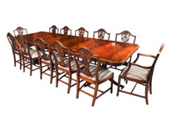 Vintage Dining Suite Table 12Chairs 2 Sideboards 2 corner cabinets Harrods 20thC