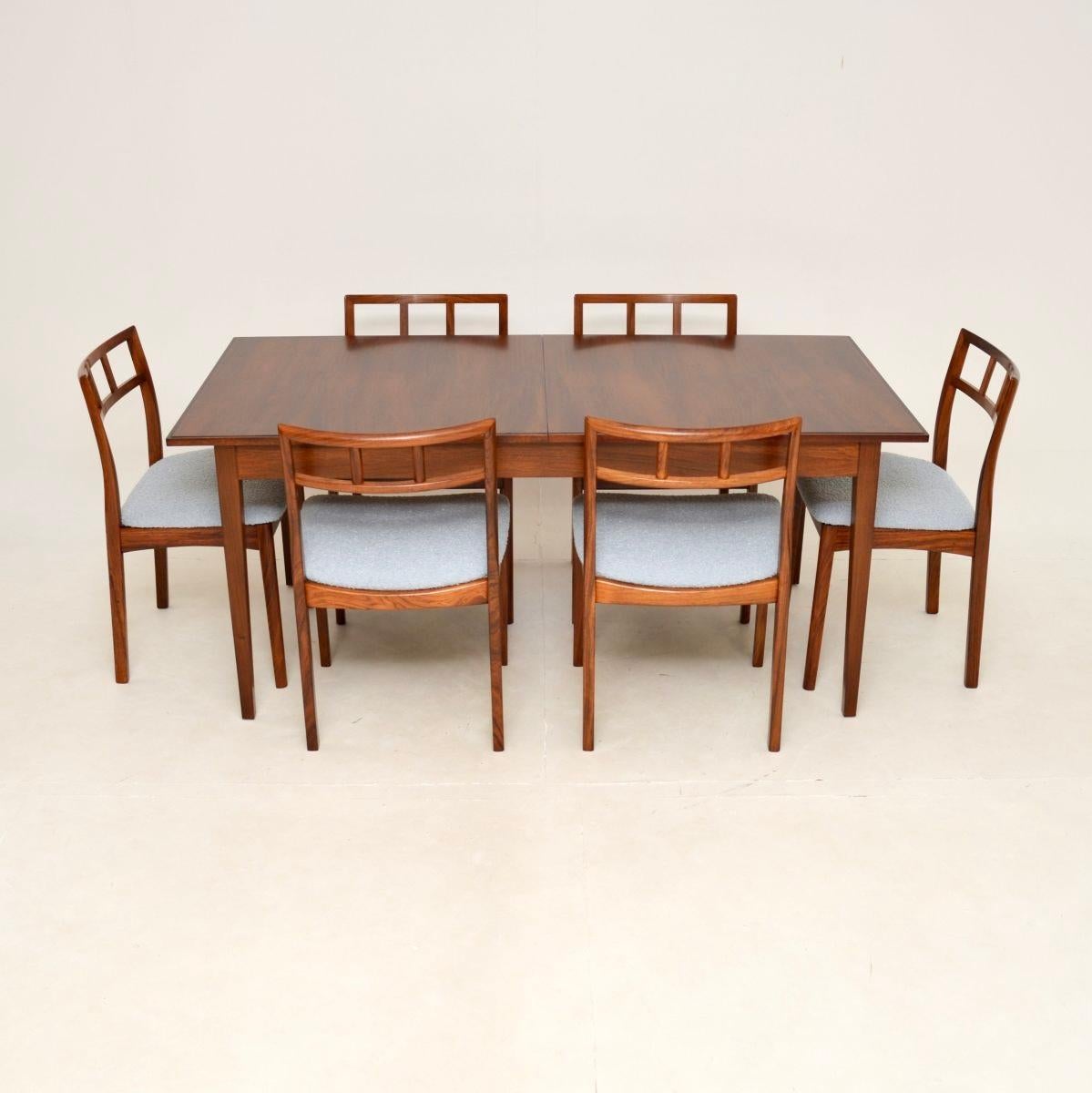 A stunning vintage dining table and six chairs by Robert Heritage for Archie Shine. It was made in England, it dates from the 1960’s.

We have had this fully restored, it is in immaculate condition. The table and chairs have been stripped and