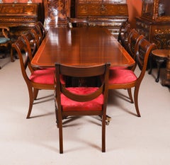 Vintage Dining Table by William Tillman & 10 Swagback Dining Chairs 20th Century