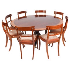 Mesa de comedor vintage y 8 sillas de William Tillman Siglo XX