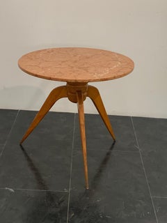 Vintage Dining Table in Cherry & Marble, 1950s