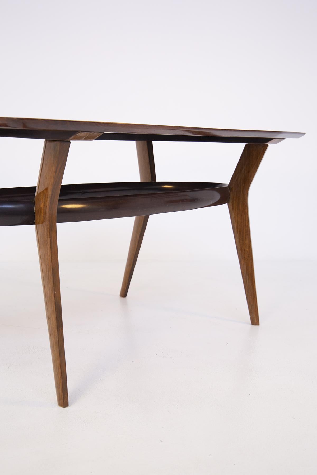Vintage Dining Table in Fine Italian Wood, 1950s In Good Condition In Milano, IT