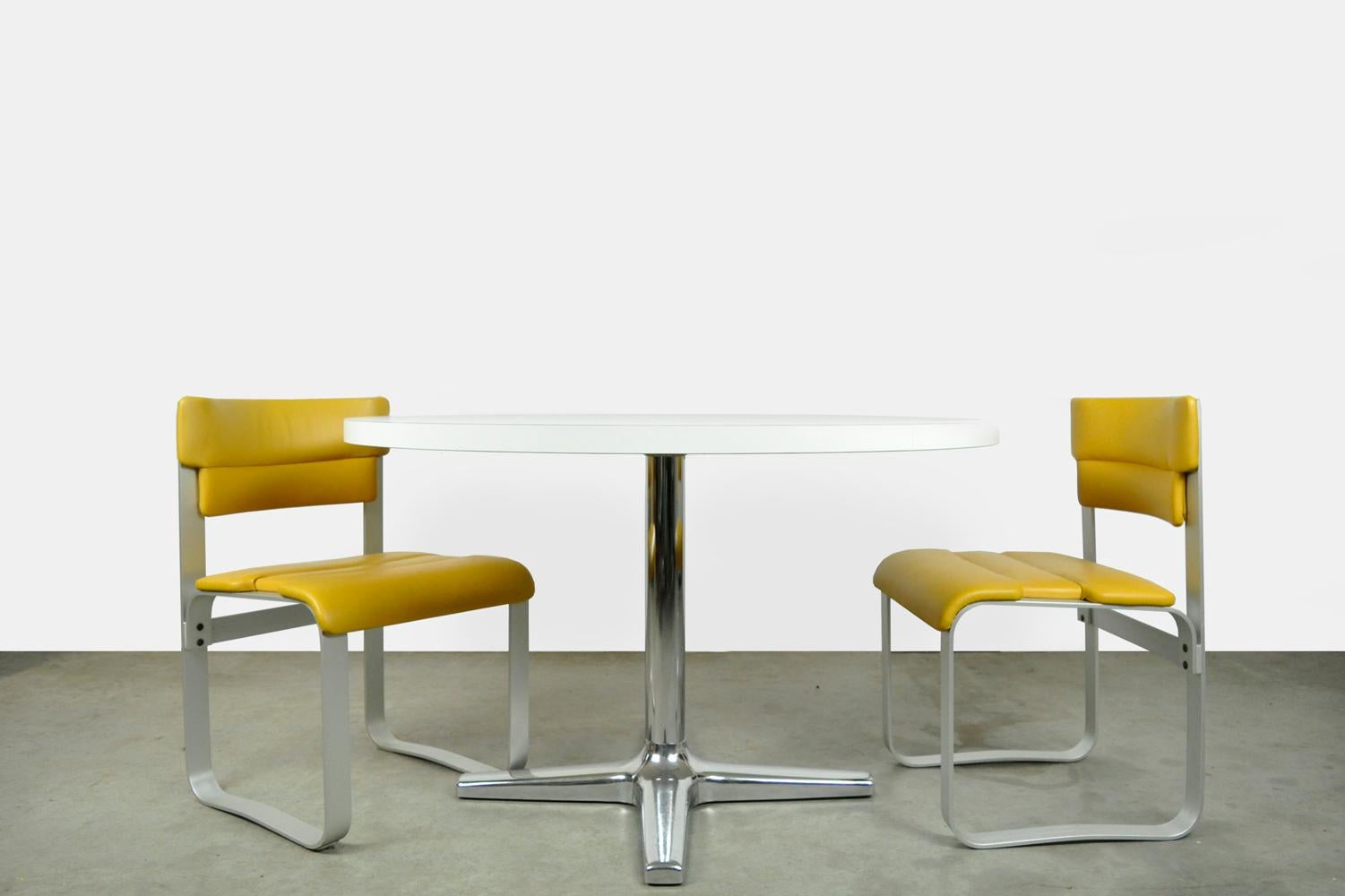 Anodized Vintage dining table set, by Asko and Ilmari Lappalainen and Pastoe, 1960s-1970s For Sale