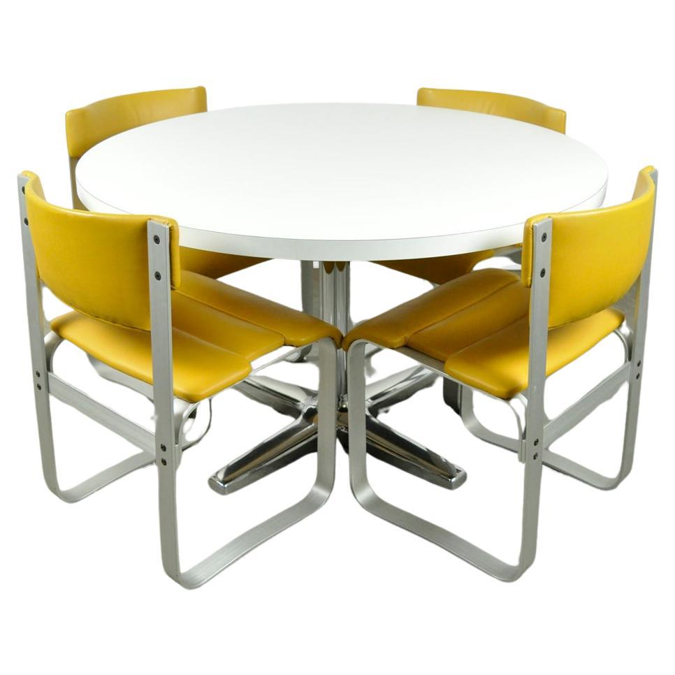Vintage dining table set, by Asko and Ilmari Lappalainen and Pastoe, 1960s-1970s For Sale