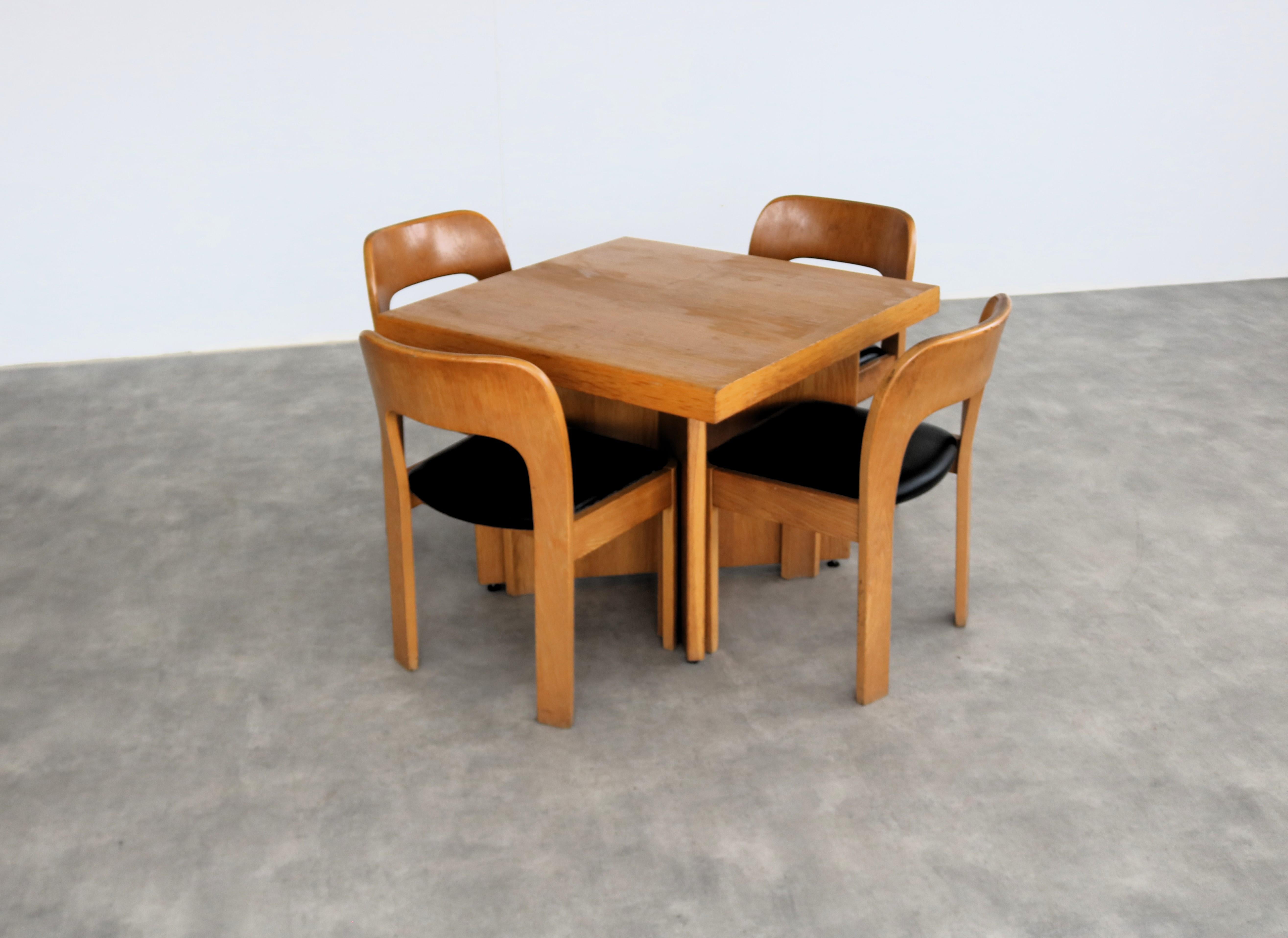 Vintage dining table  table  1960s  oak  Period  1960s For Sale 2