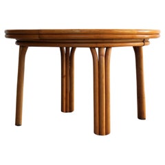 vintage dining table  table  1960s  teak-bamboo  extendable