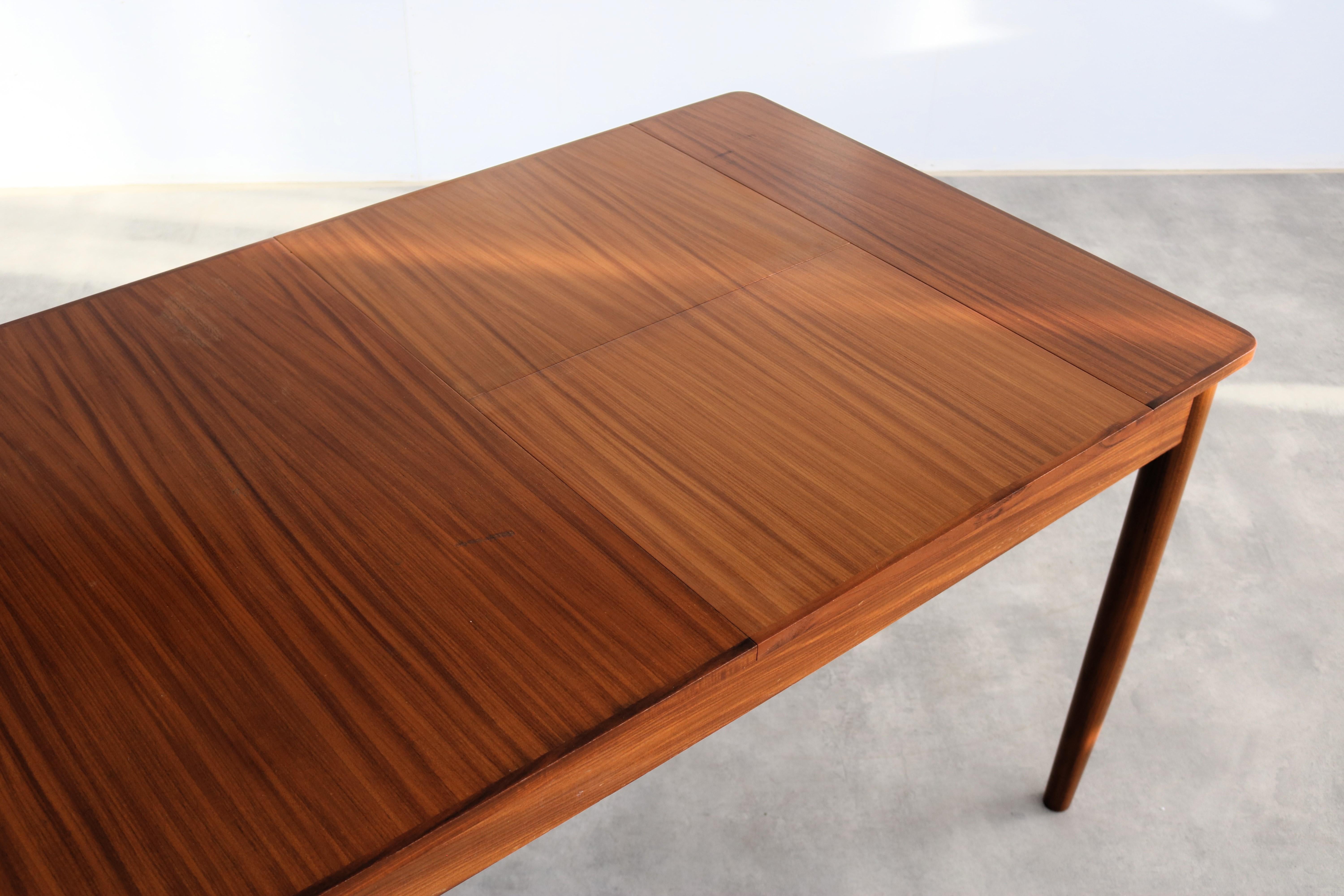 table à manger vintage  tableau  60s  teck  extensible en vente 4