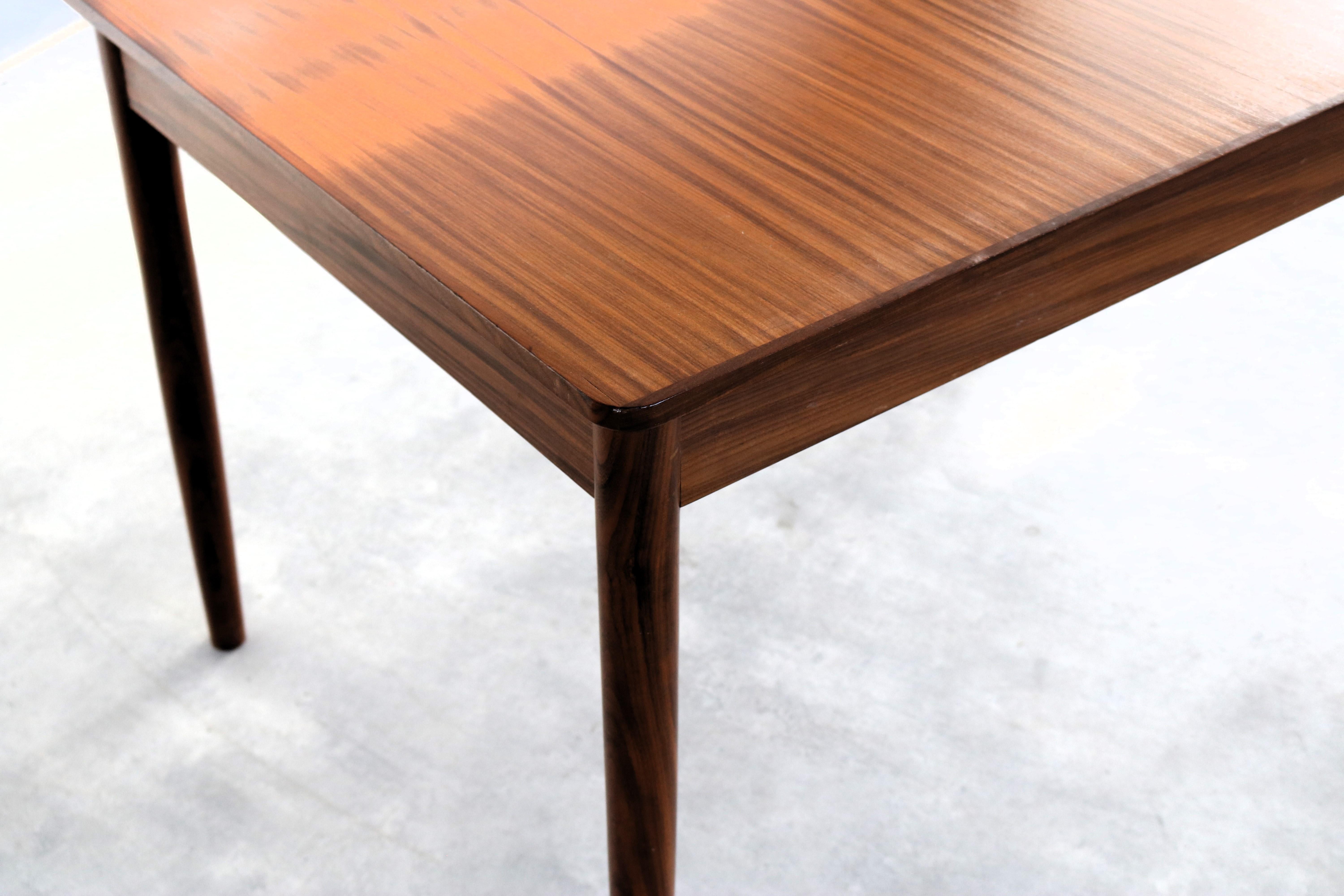 table à manger vintage  tableau  60s  teck  extensible en vente 1