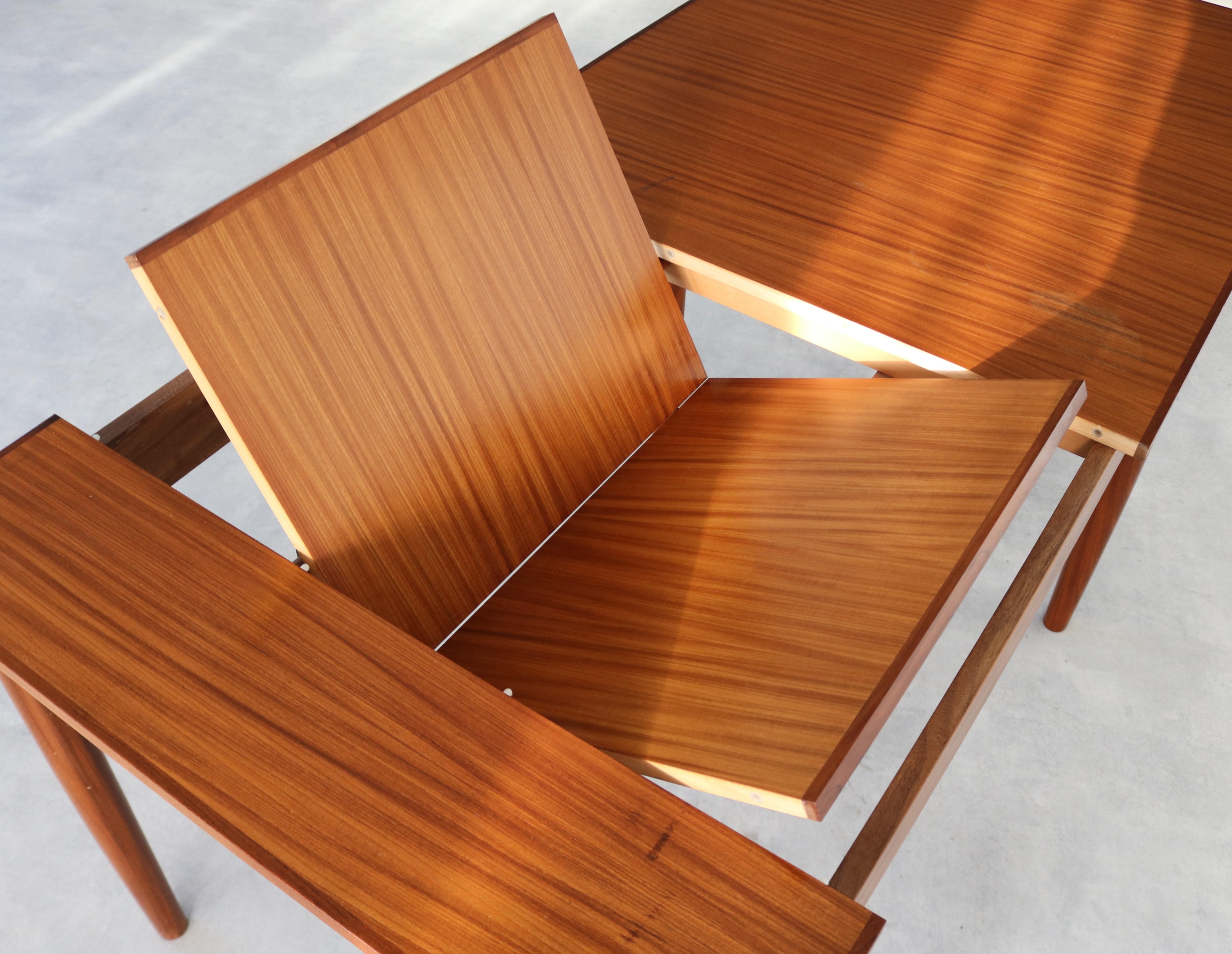 table à manger vintage  tableau  60s  teck  extensible en vente 2