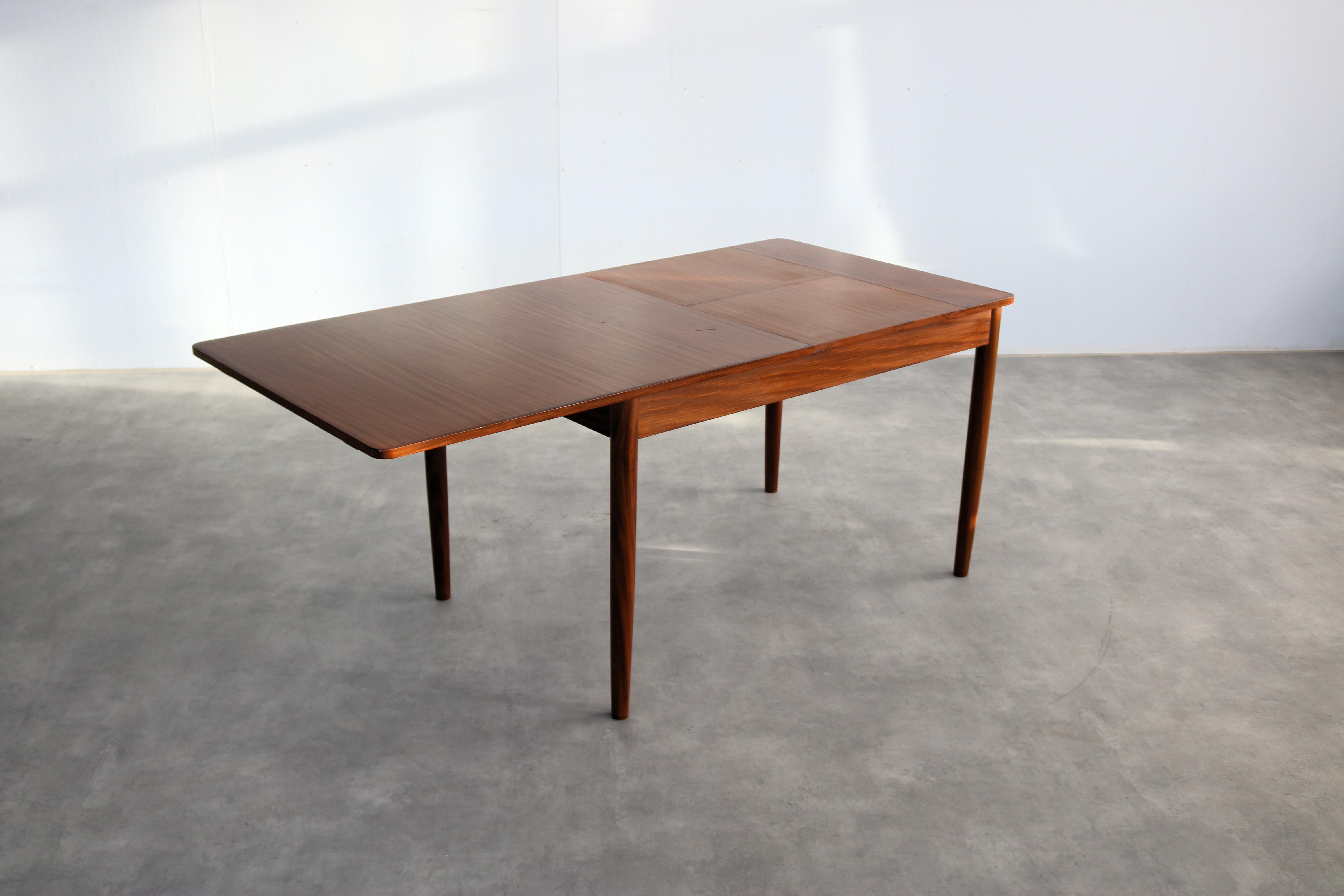 table à manger vintage  tableau  60s  teck  extensible en vente 3