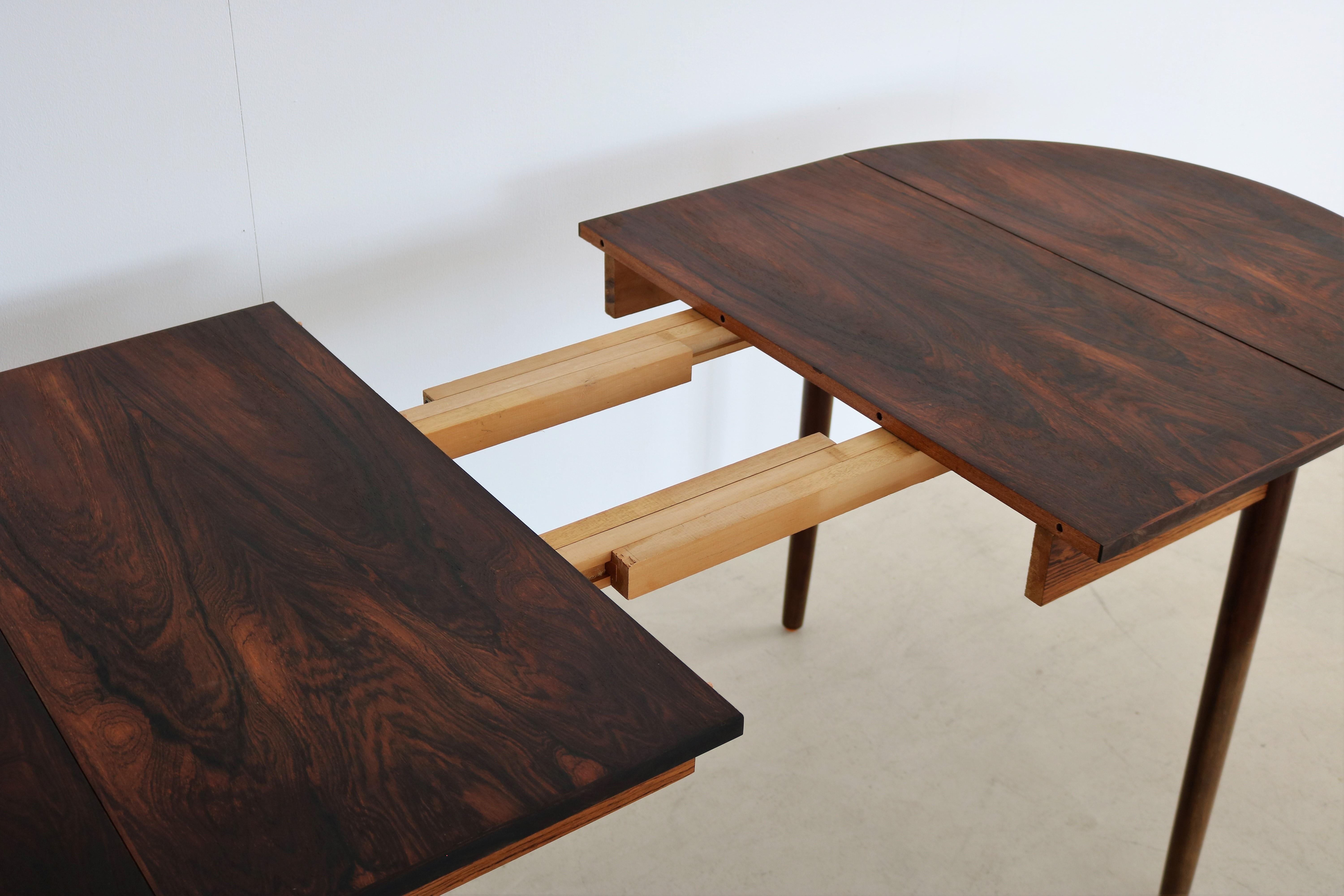 Rosewood Vintage Dining Table Table Extendable 1960s Danish  For Sale