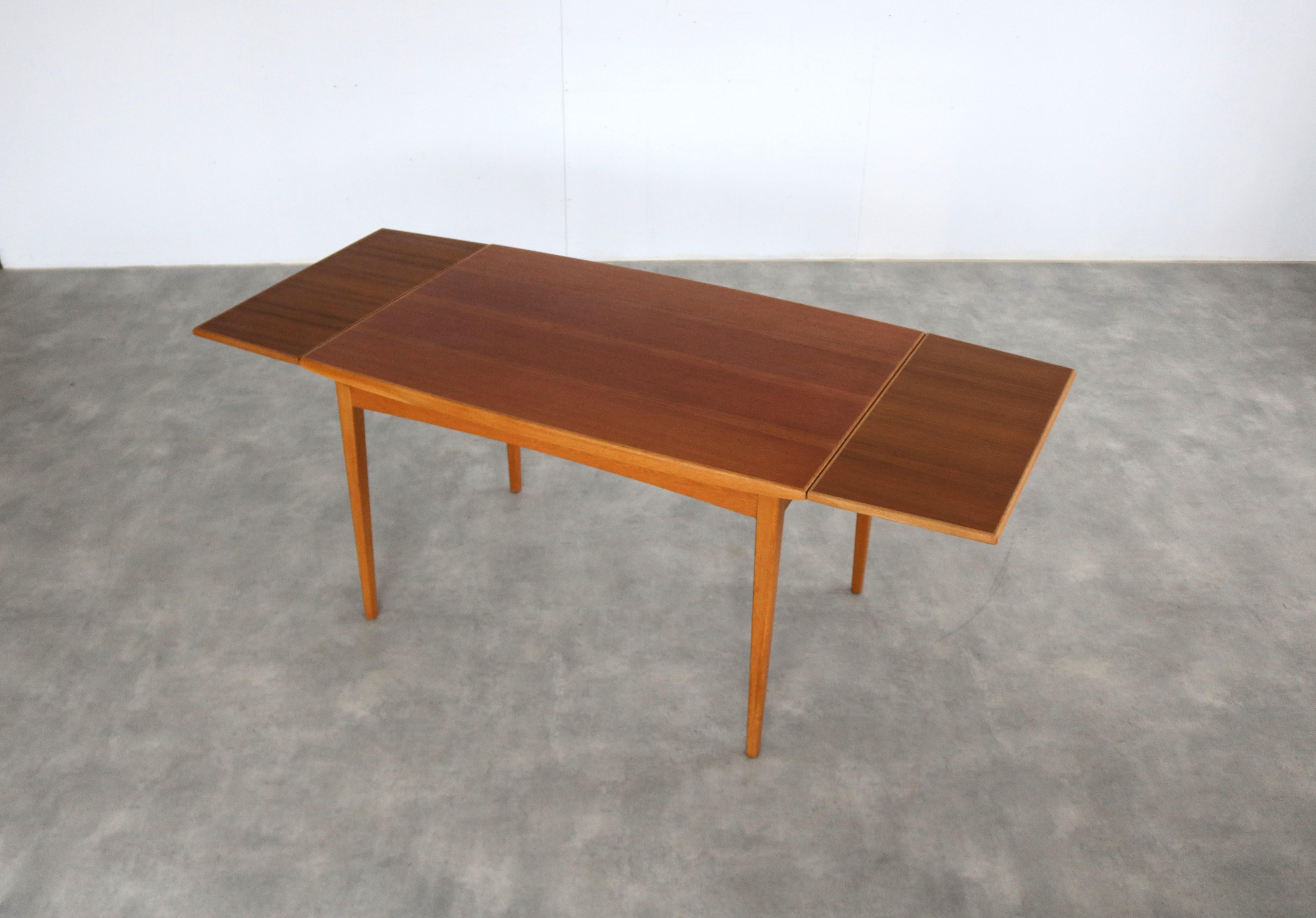 table à manger vintage  tableau  extensible  60s  Suédois en vente 7