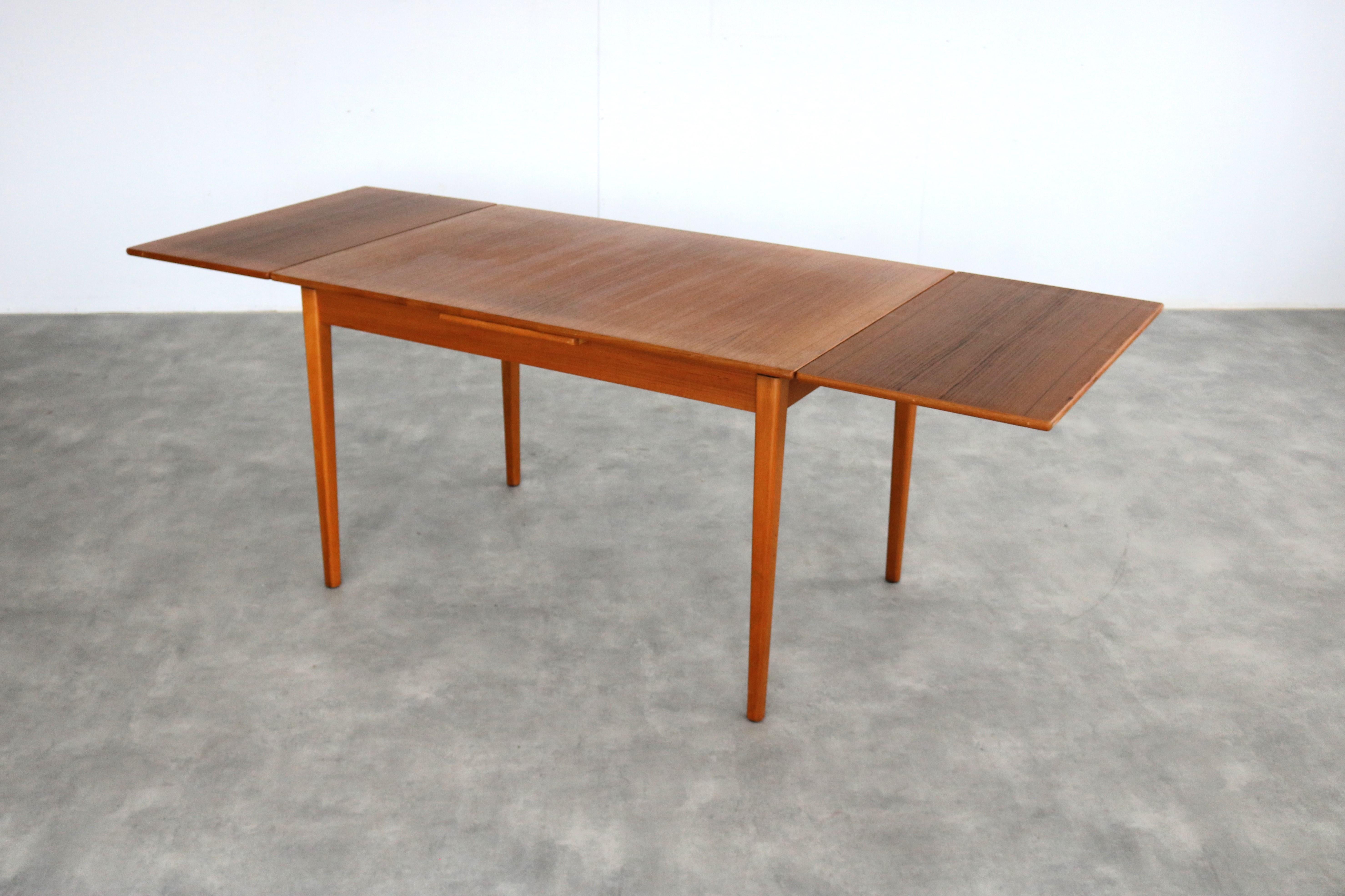 table à manger vintage  tableau  extensible  60s  Suédois en vente 3