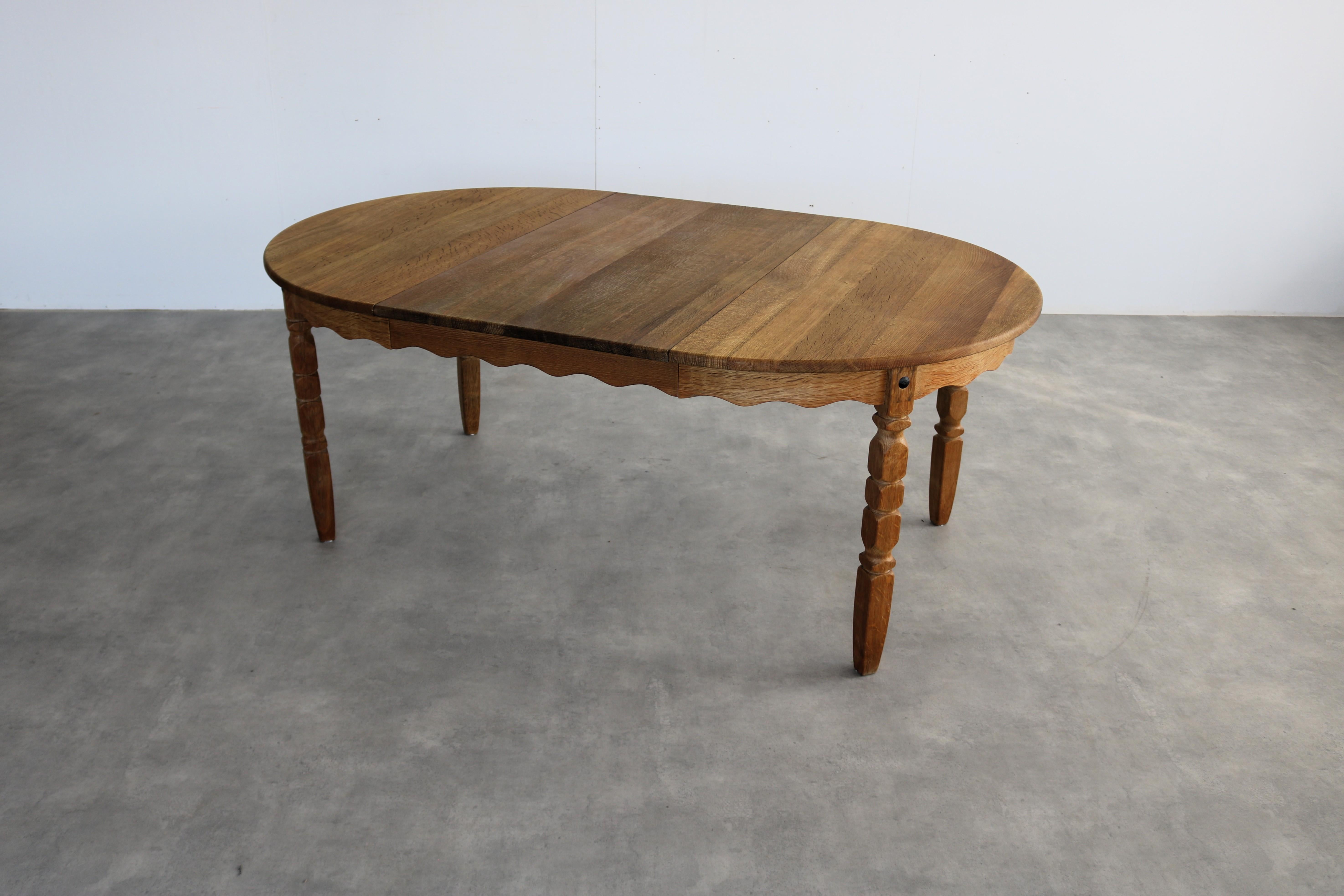 vintage dining table  table  extendable  brutalist  Kjaernulf 4