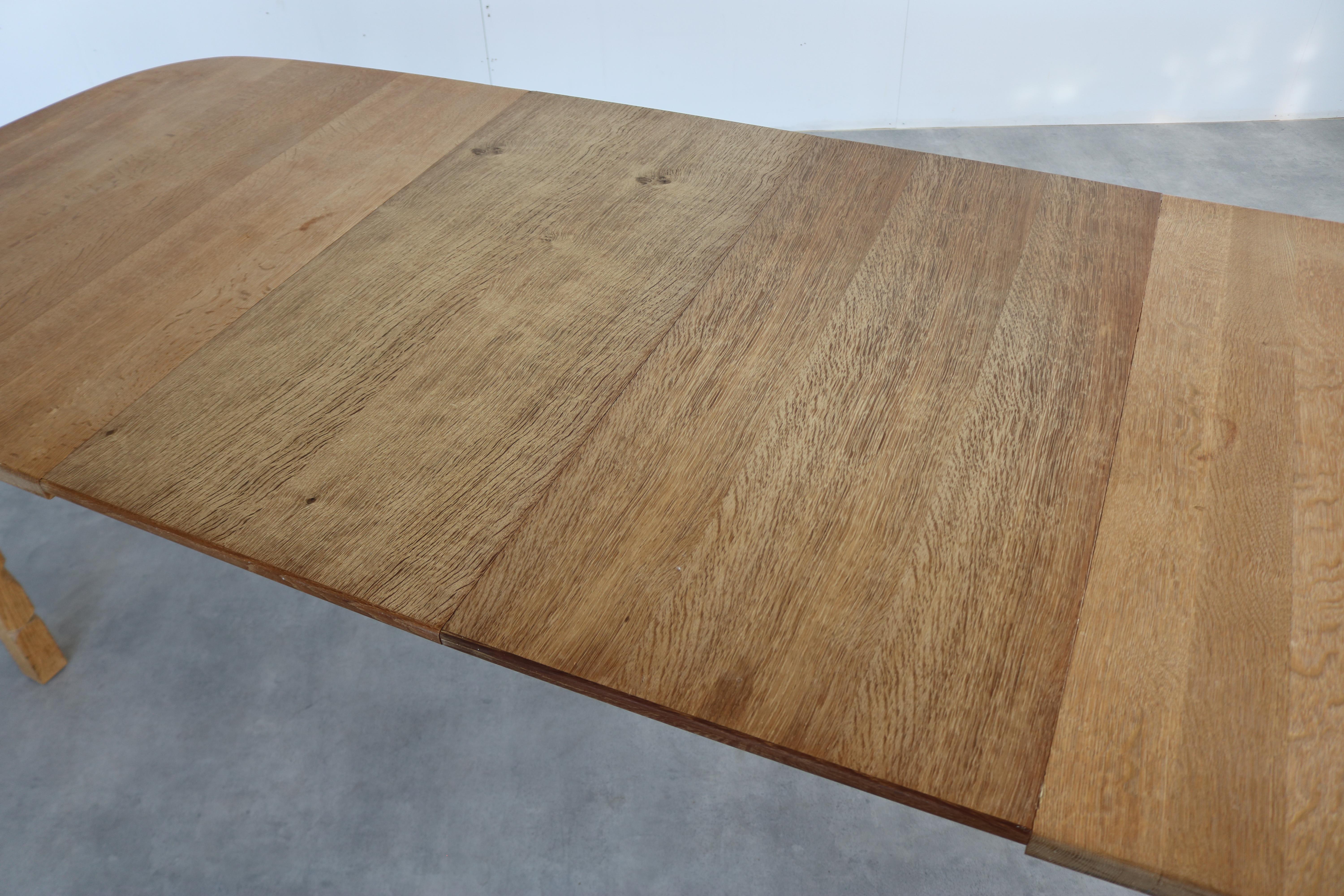 vintage dining table  table  extendable  brutalist  Kjaernulf For Sale 4