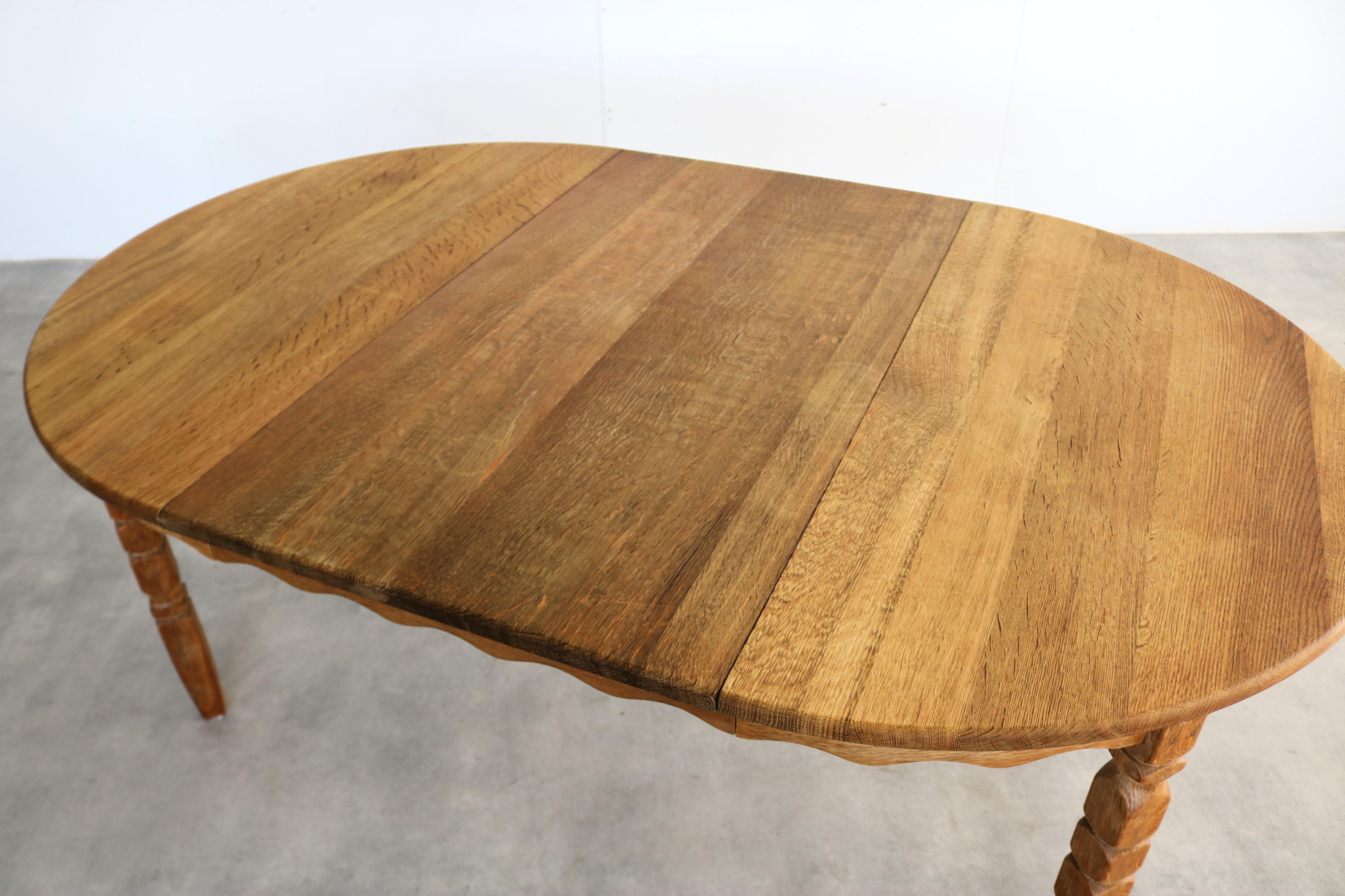 vintage dining table  table  extendable  brutalist  Kjaernulf 5