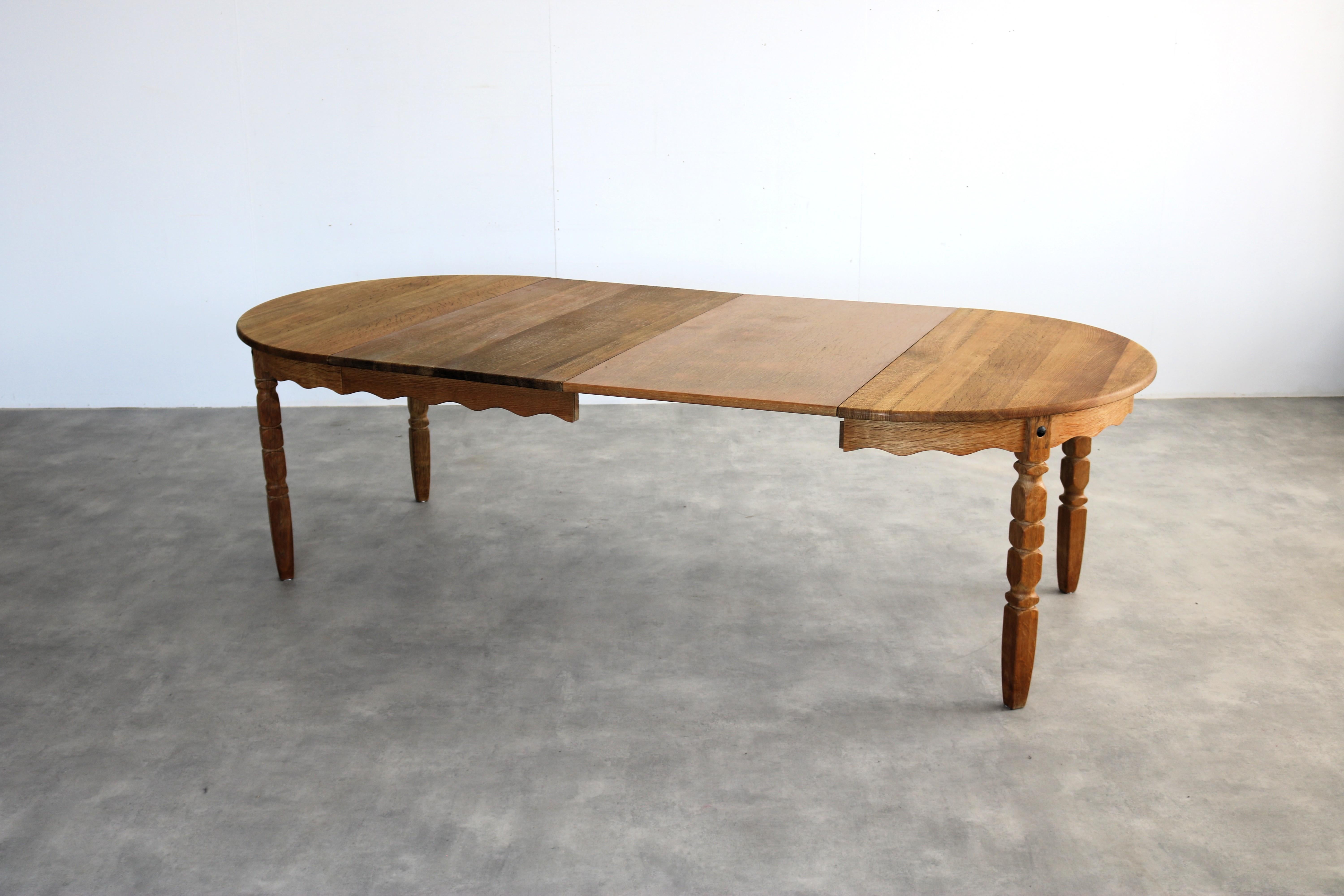 vintage dining table  table  extendable  brutalist  Kjaernulf 6