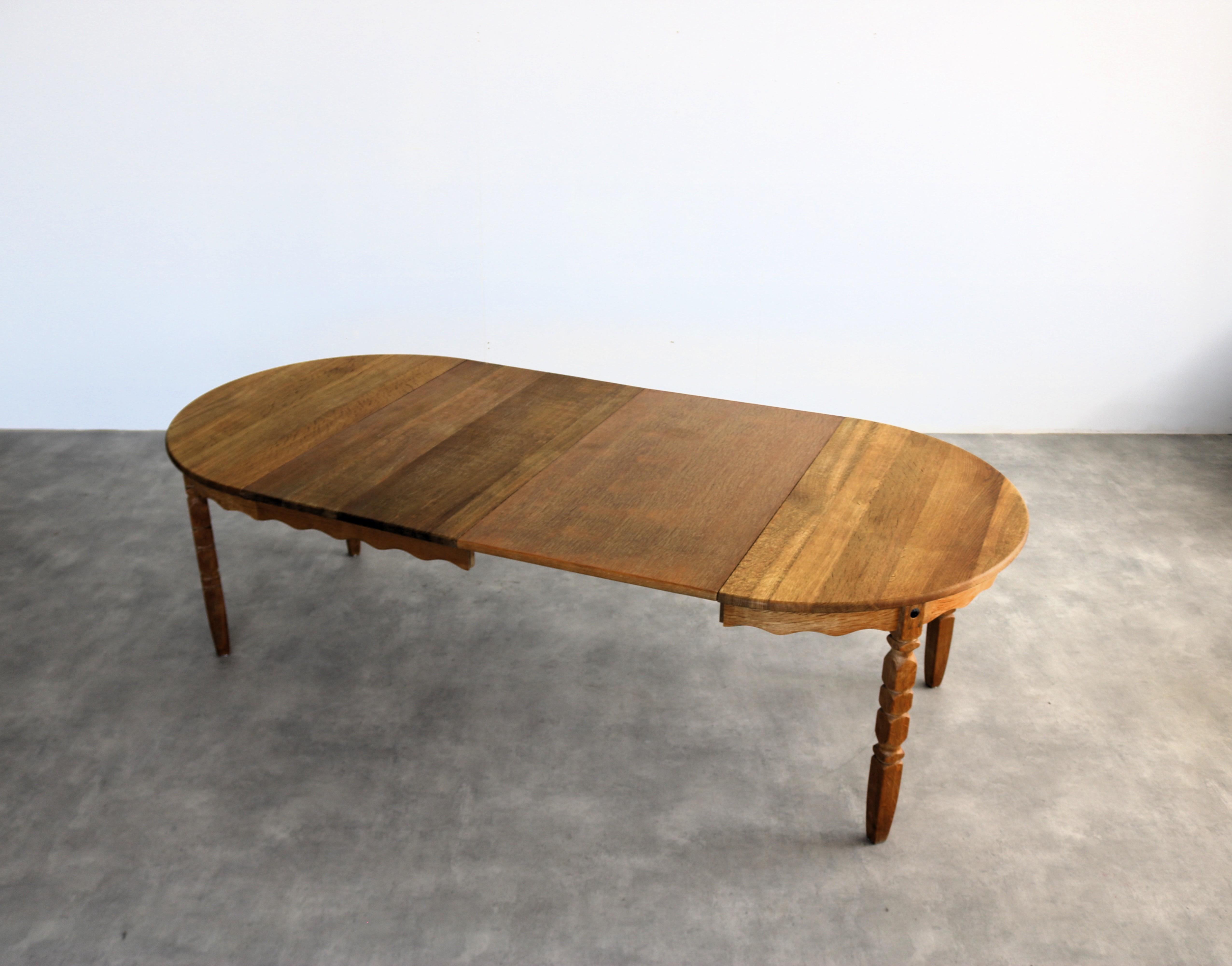vintage dining table  table  extendable  brutalist  Kjaernulf 8