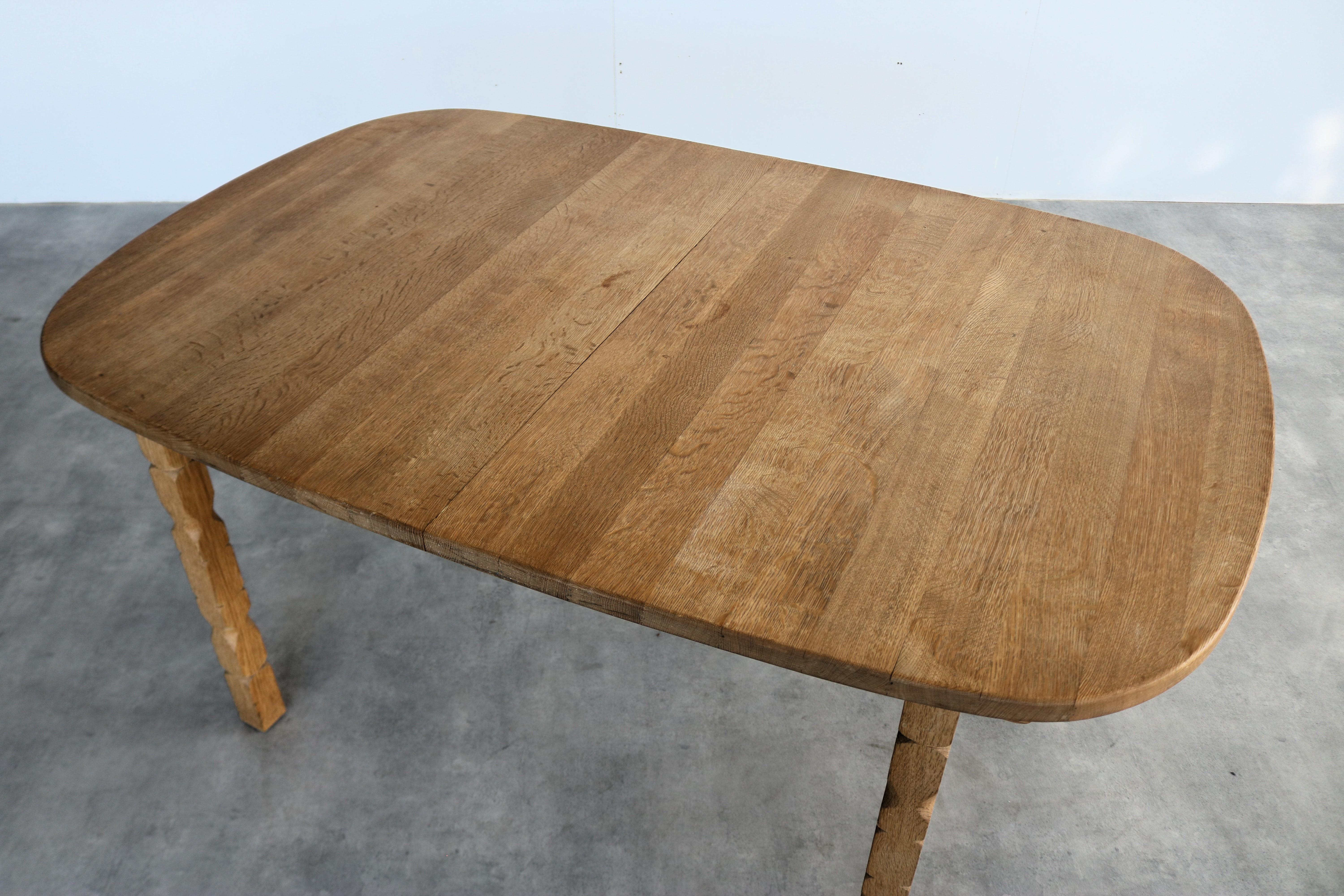 Mid-20th Century vintage dining table  table  extendable  brutalist  Kjaernulf For Sale
