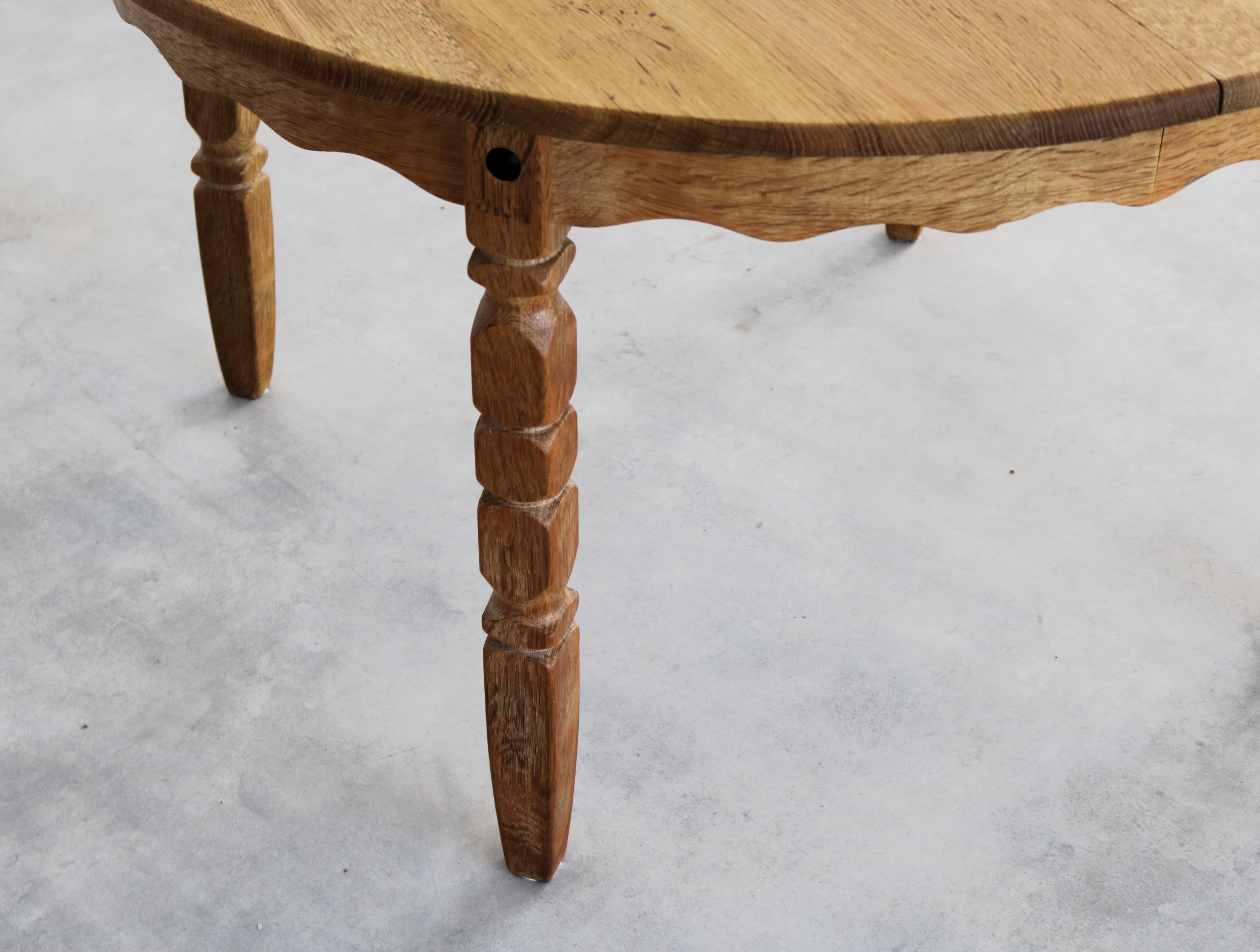 vintage dining table  table  extendable  brutalist  Kjaernulf 1