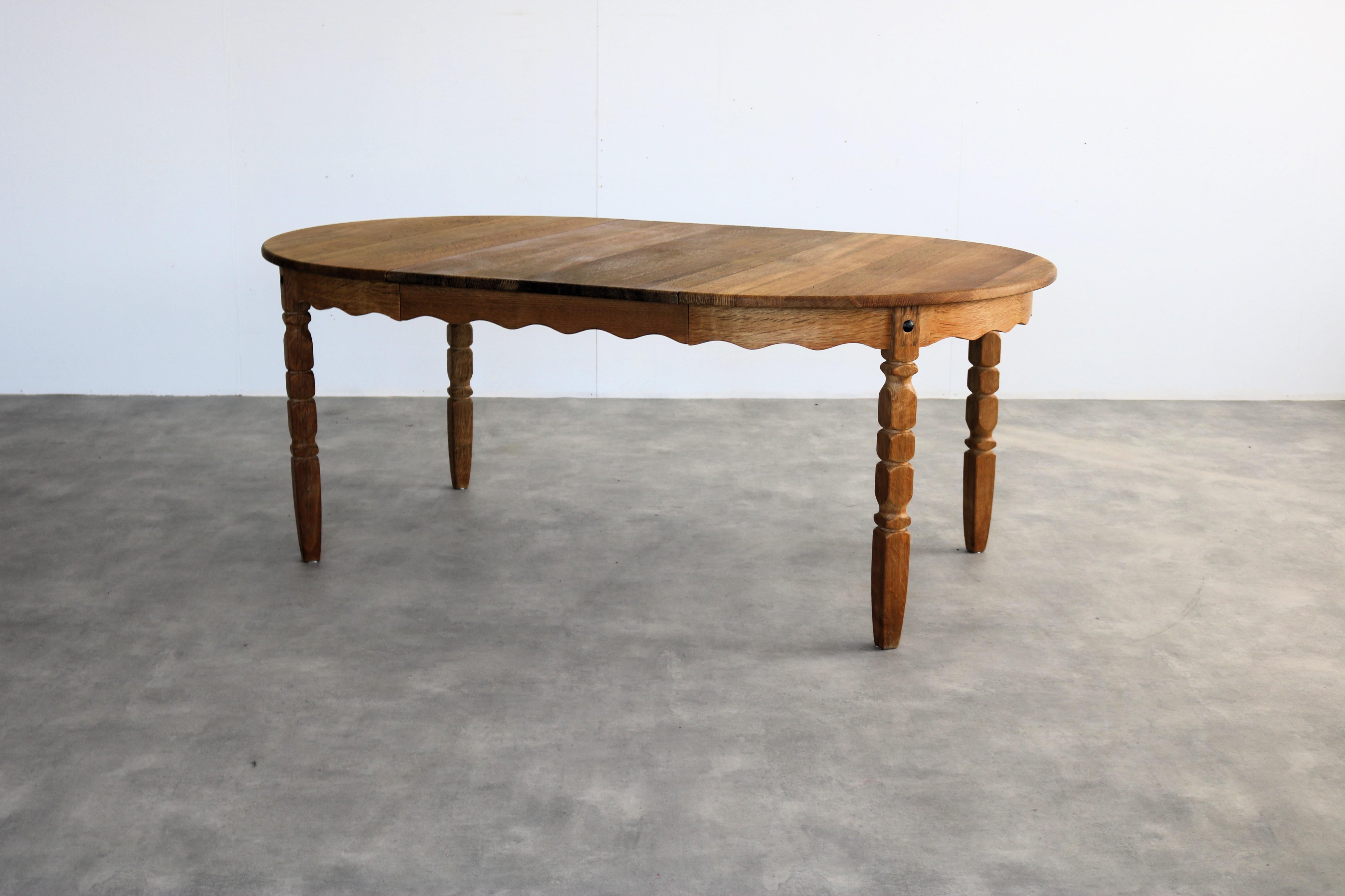 vintage dining table  table  extendable  brutalist  Kjaernulf 3