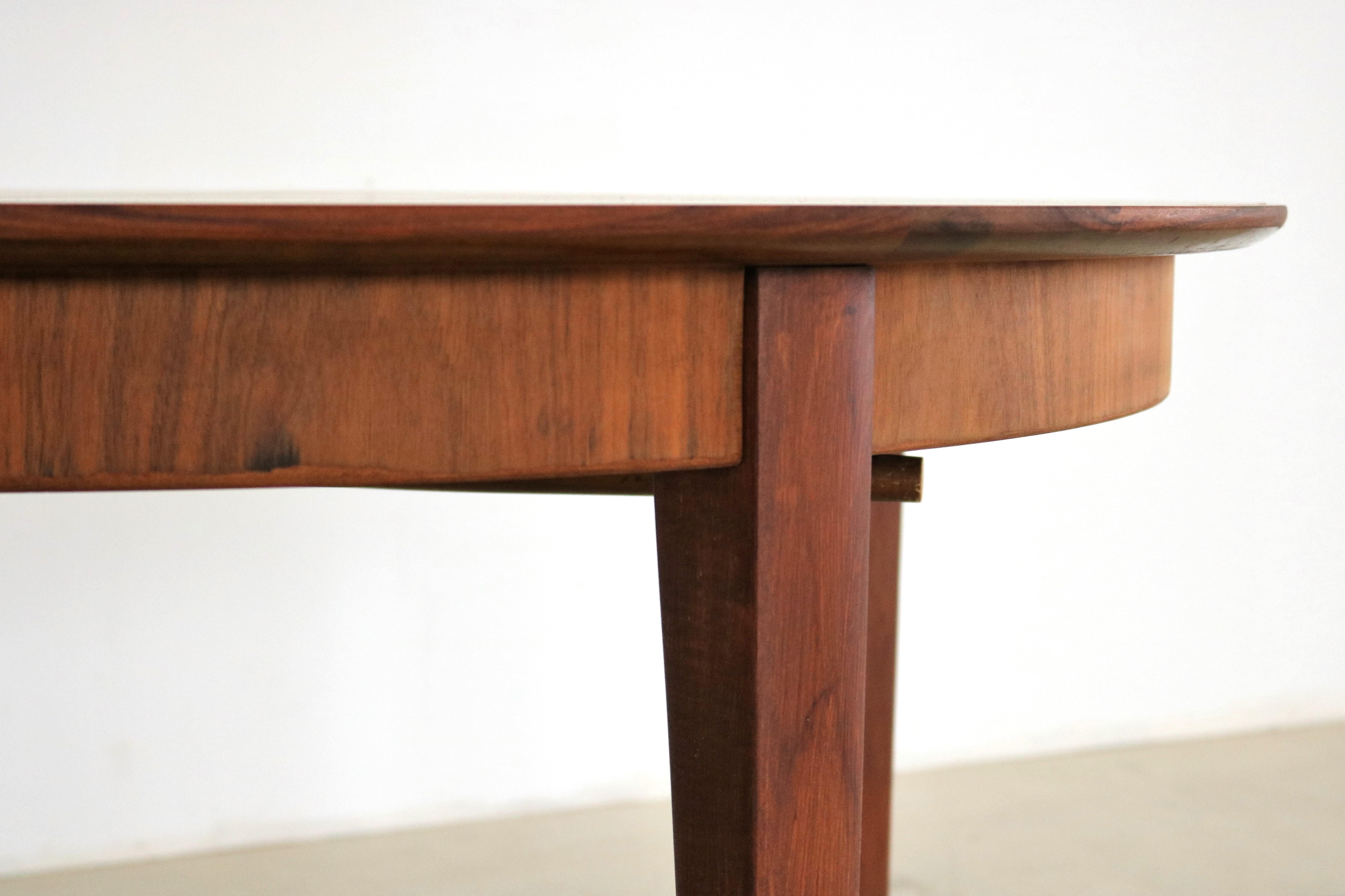 Vintage Dining Table Table Extendable Teak Kjaernulf In Good Condition In GRONINGEN, NL